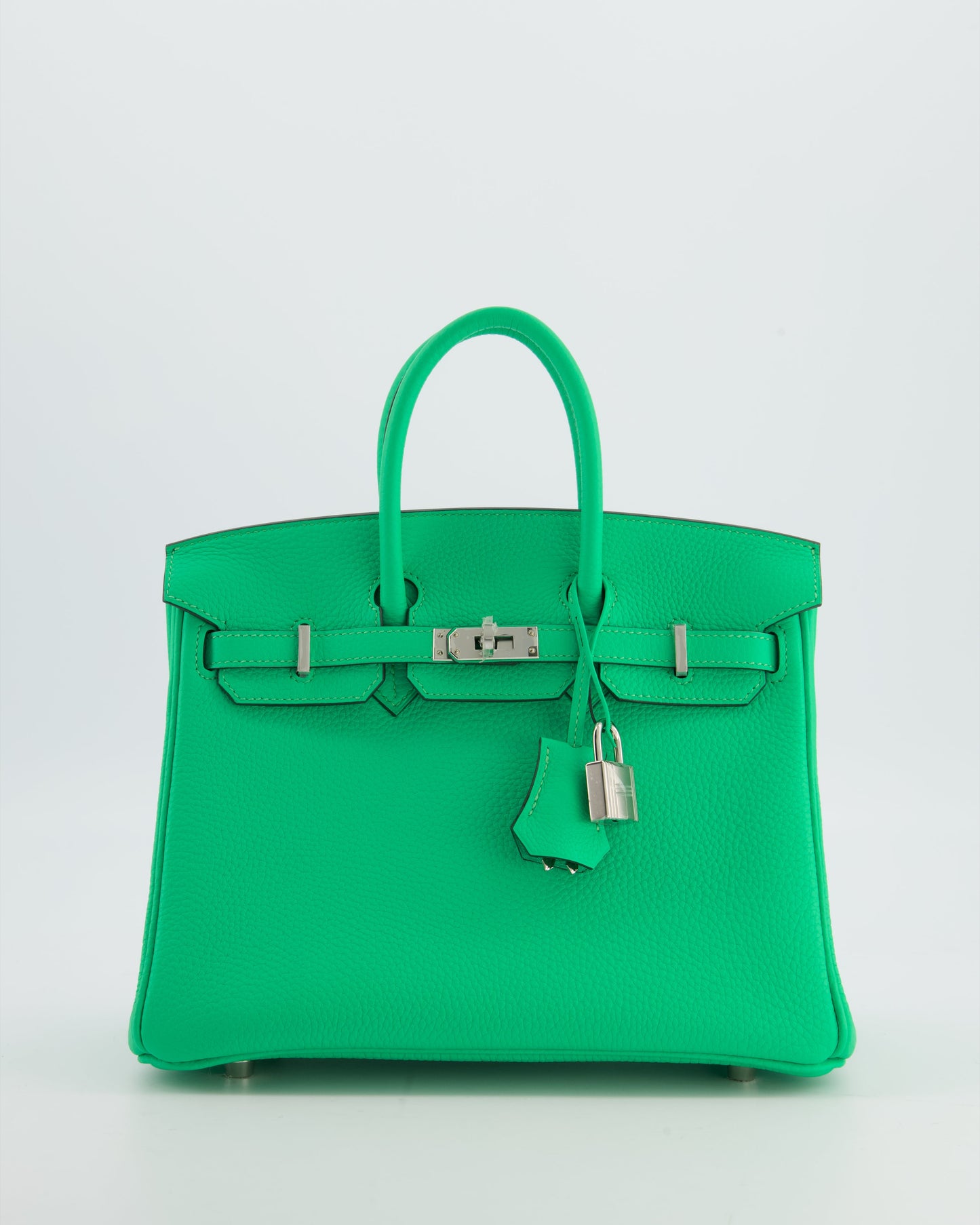 Hermes Birkin 25 Retourne Bag in Vert Comics Togo Leather with Palladium Hardware