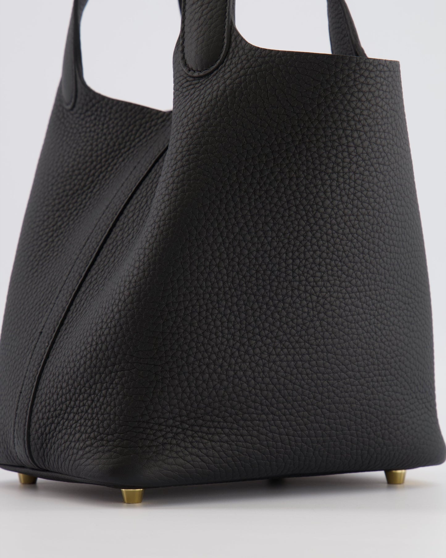Hermes Picotin Lock Bag 18cm in Noir Clemence Leather with Gold Hardware