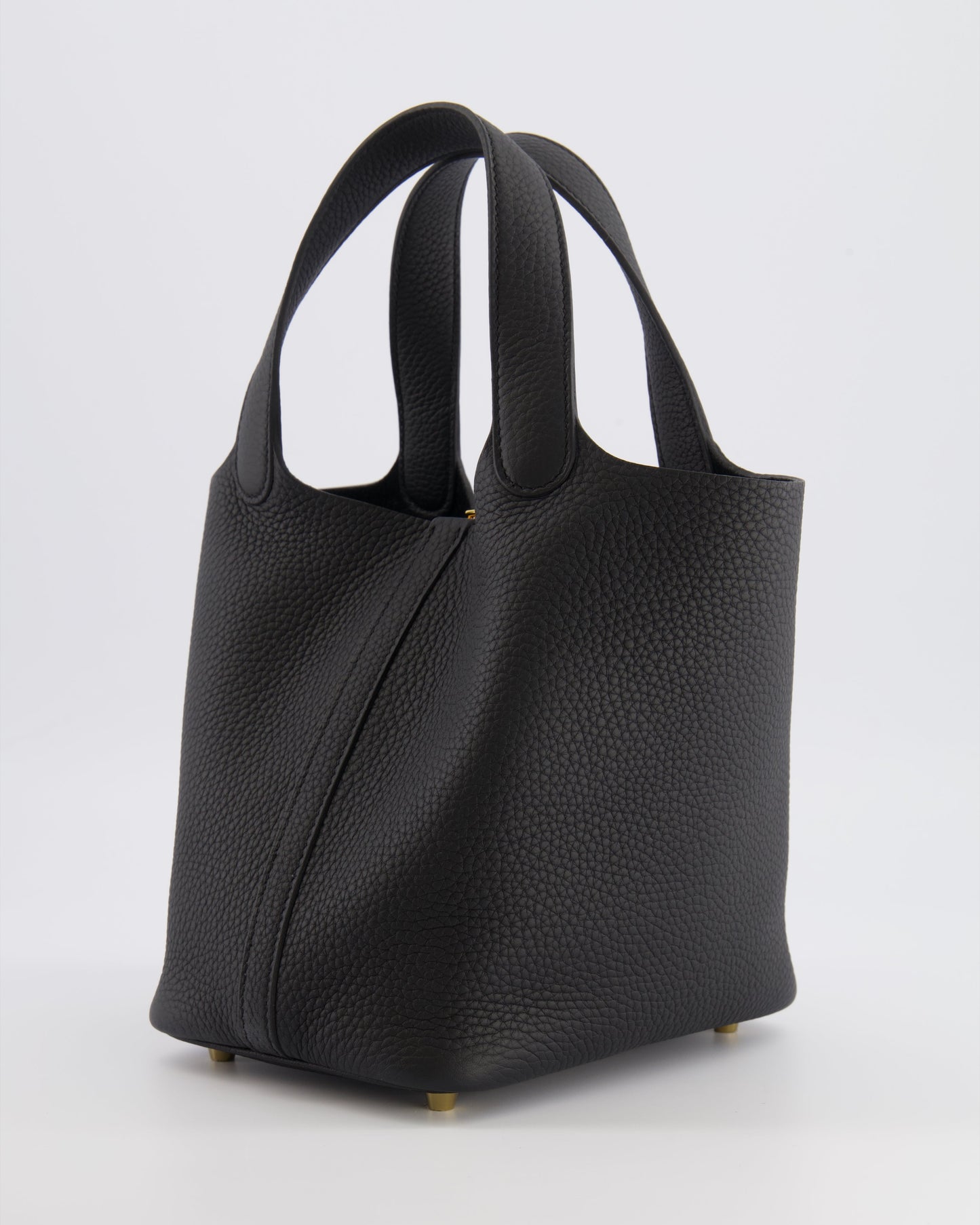 Hermes Picotin Lock Bag 18cm in Noir Clemence Leather with Gold Hardware