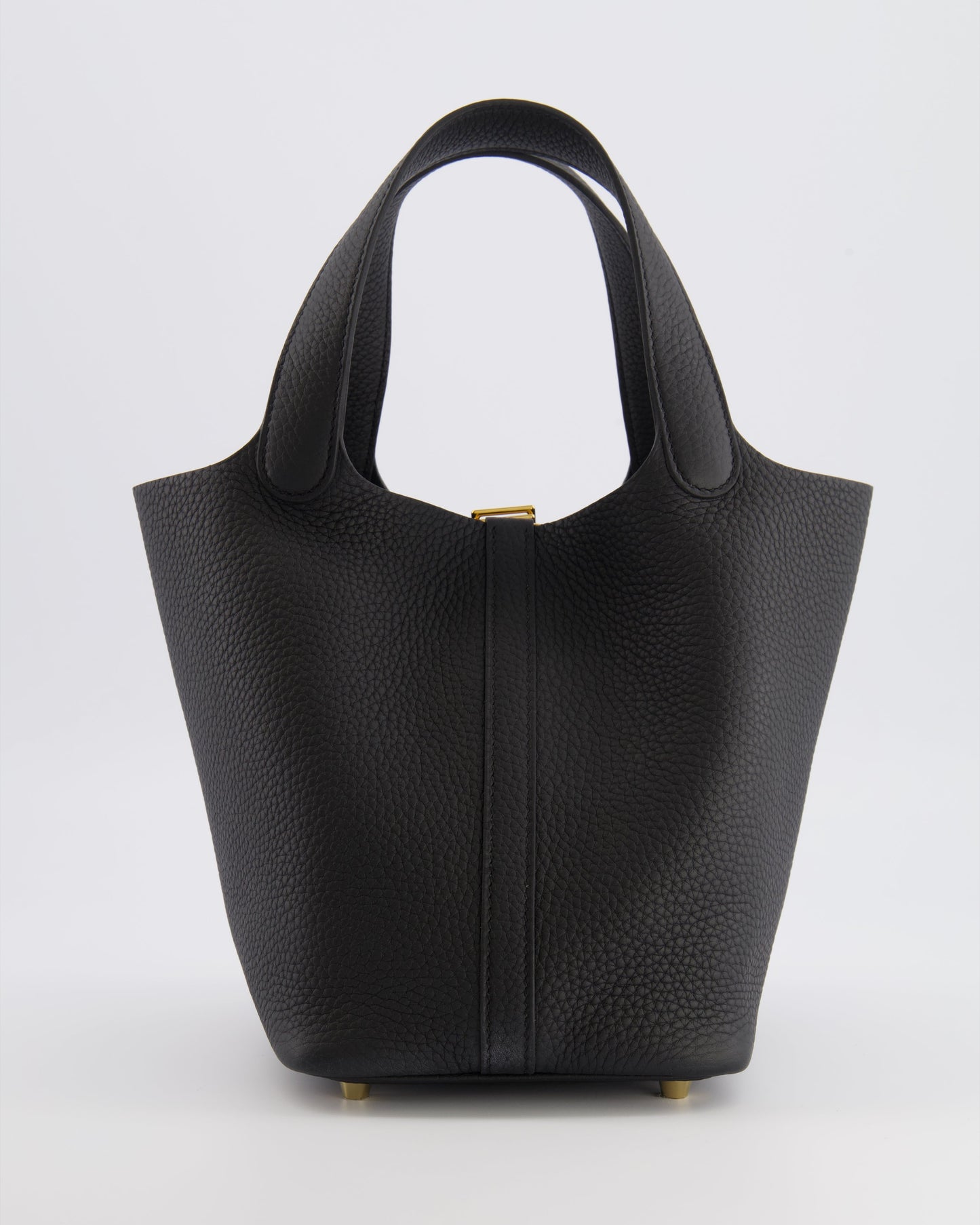 Hermes Picotin Lock Bag 18cm in Noir Clemence Leather with Gold Hardware