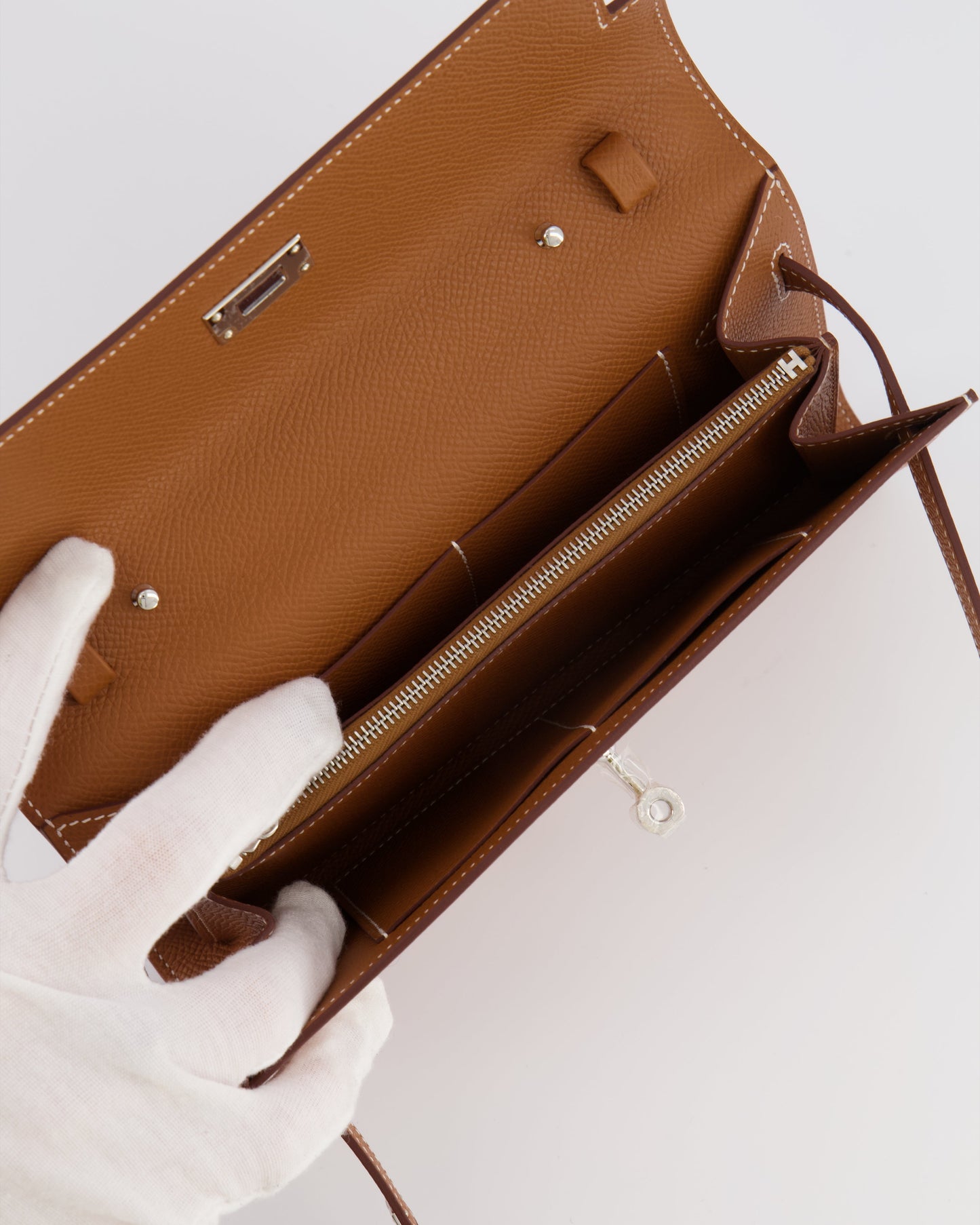 Hermes Kelly To Go Bag in Gold Epsom Leather with Palladium Hardware