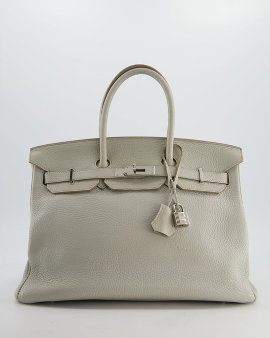 Hermes Birkin 35 Retourne Bag in Gris Perle Togo Leather with Palladium Hardware