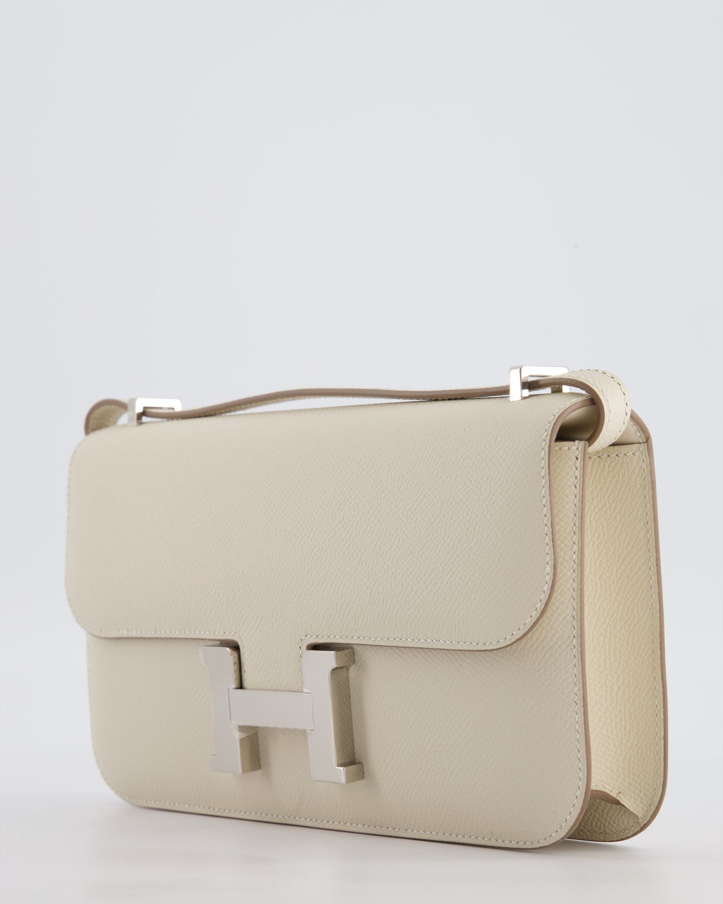 *NEW RELEASE* Hermes Constance 1-Elan Miroir Bag in Craie Epsom Leather with Palladium Hardware
