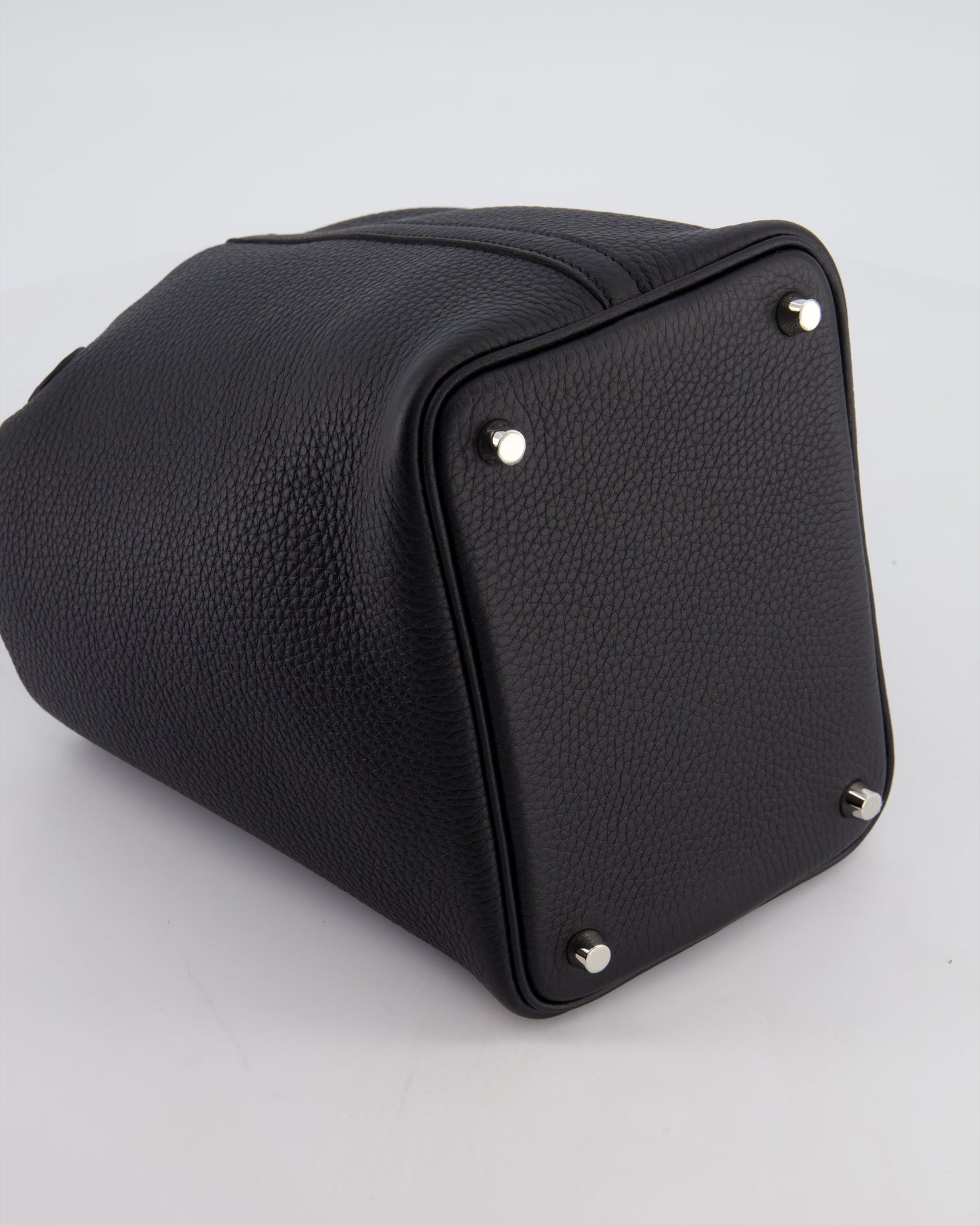 Hermes Picotin Lock 18 Bag in Noir Clemence Leather with Palladium Hardware