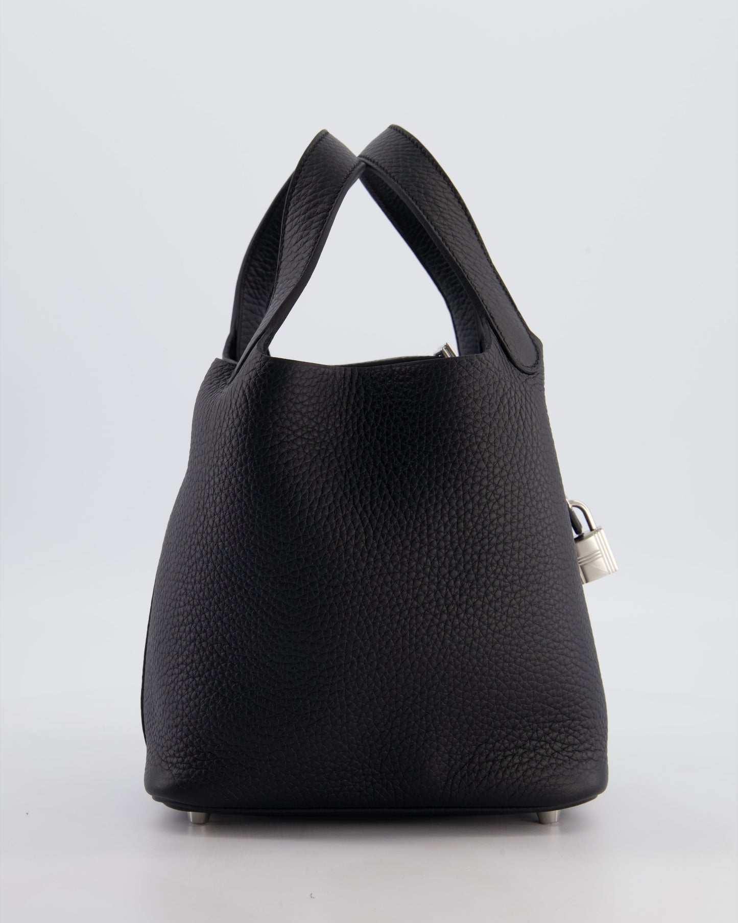 Hermes Picotin Lock 18 Bag in Noir Clemence Leather with Palladium Hardware