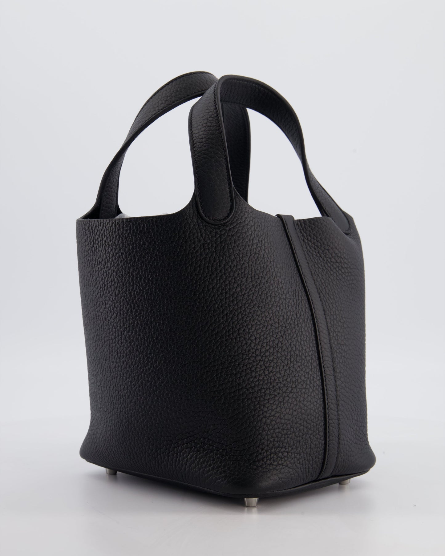 Hermes Picotin Lock 18 Bag in Noir Clemence Leather with Palladium Hardware