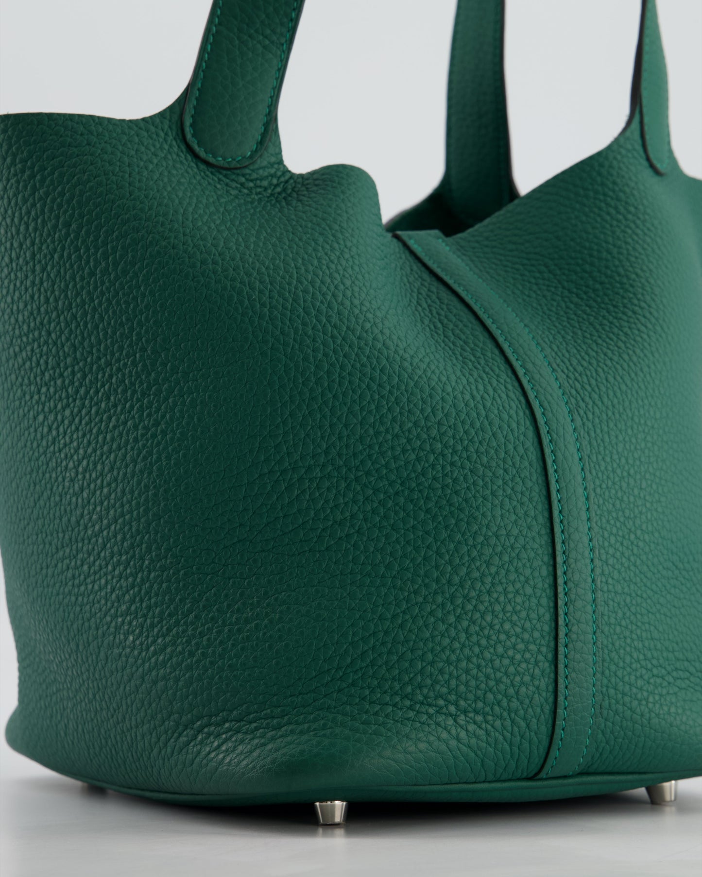 Hermes Picotin Lock 22 Bag in Vert Moyen Clemence Leather with Palladium Hardware