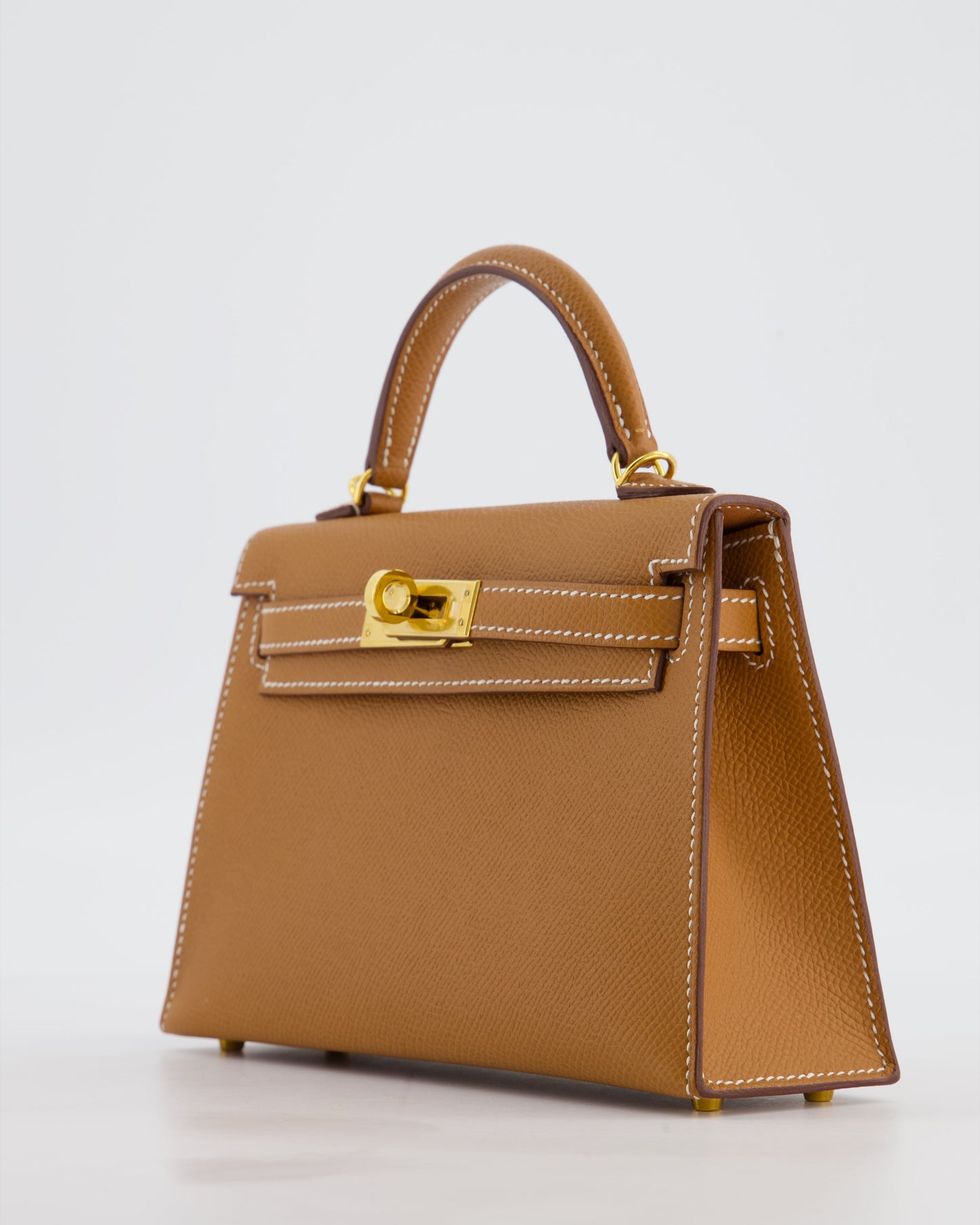 Hermes Mini Kelly II 20 Bag in Gold Epsom Leather with Gold Hardware
