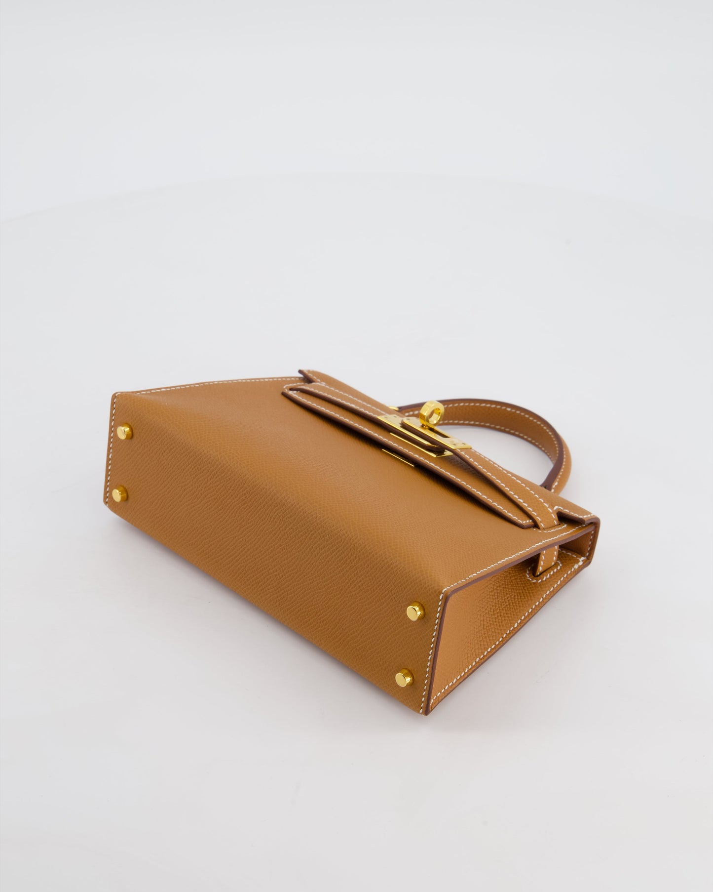 Hermes Mini Kelly II 20 Bag in Gold Epsom Leather with Gold Hardware