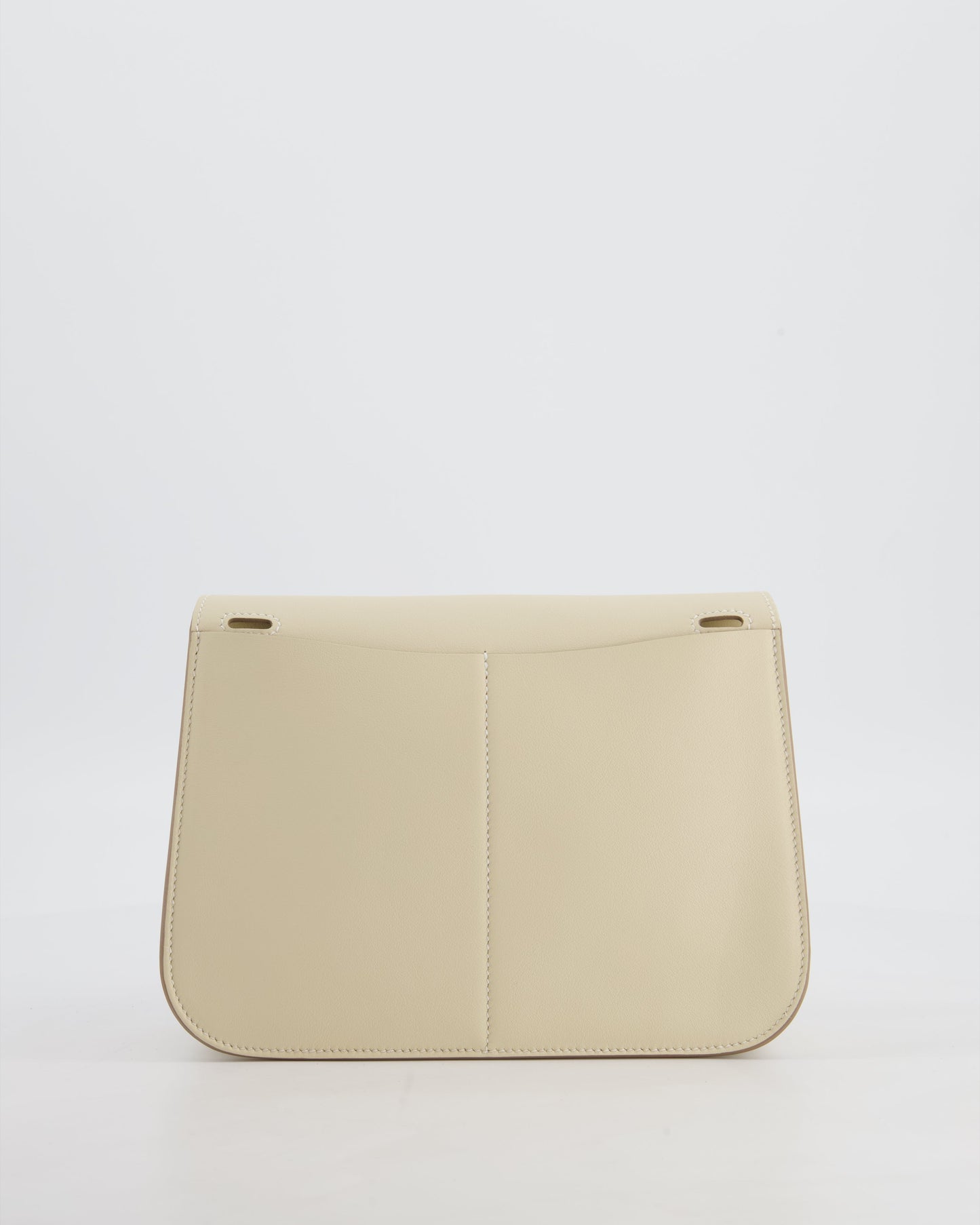 *NEW SIZE* Hermes Mini Halzan Bag in Craie Swift Leather with Gold Hardware