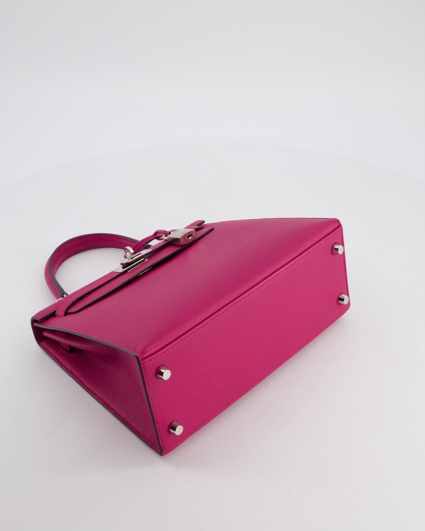 Hermes Kelly 25 Sellier Bag in Rose Pourpre Epsom Leather with Palladium Hardware