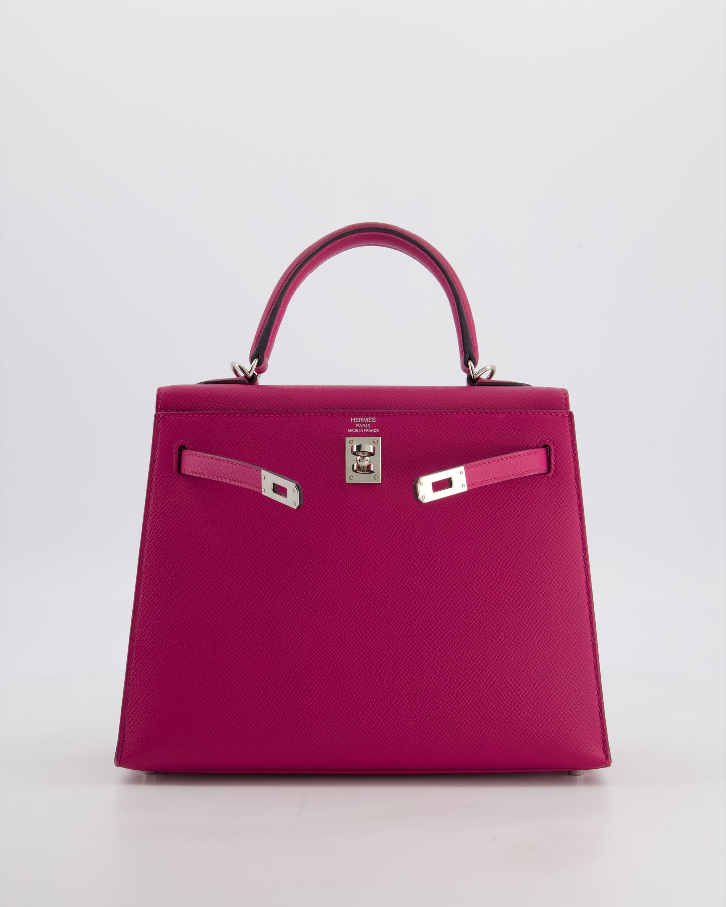 Hermes Kelly 25 Sellier Bag in Rose Pourpre Epsom Leather with Palladium Hardware