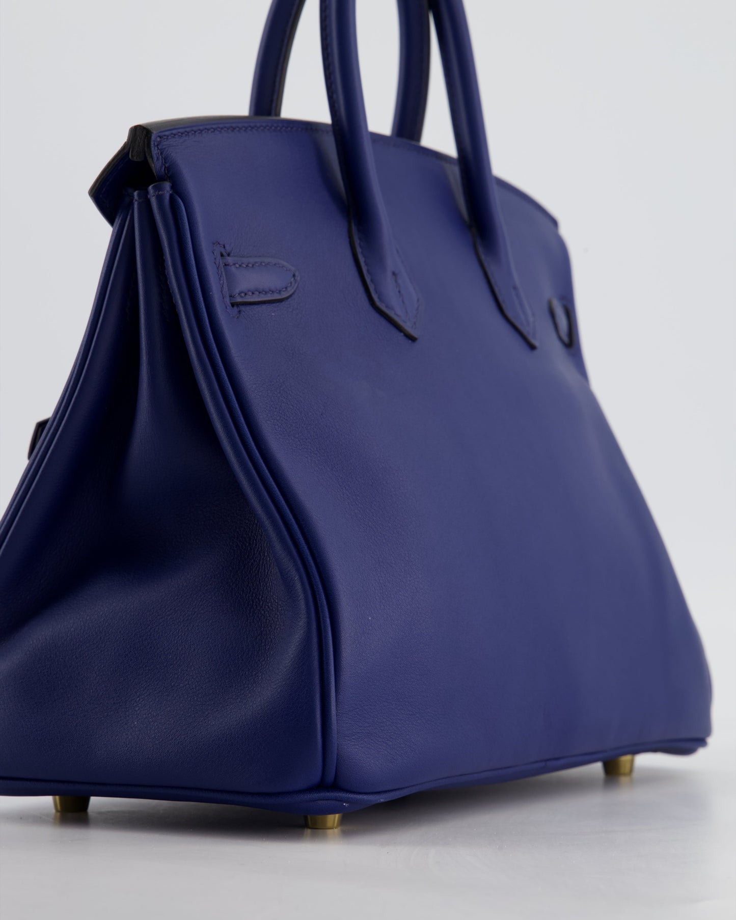 Hermes Birkin 25 Retourne Bag in Bleu Saphir Swift Leather with Gold Hardware