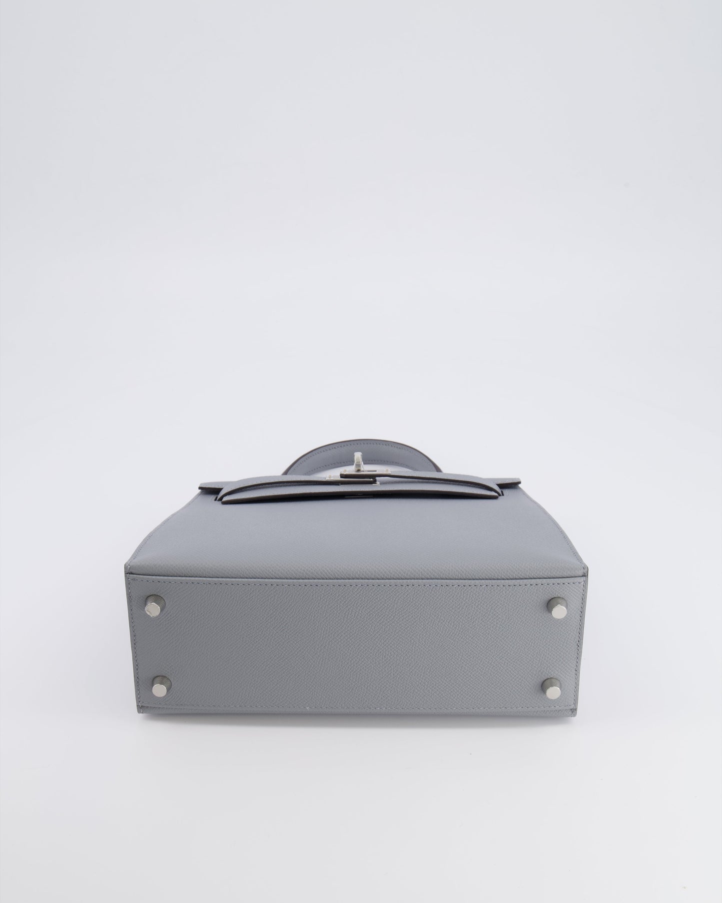 Hermes Kelly 25 Sellier Bag in Gris Pantin Epsom Leather with Palladium Hardware