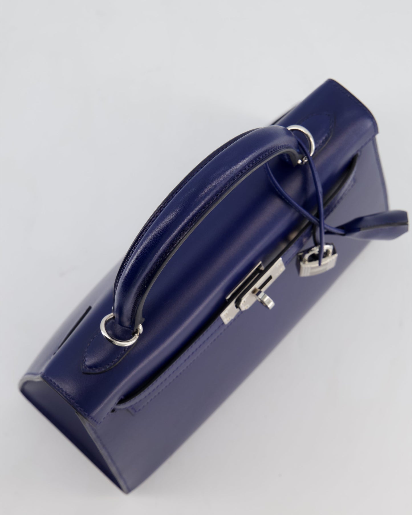 *RARE* Hermes Kelly 25 Sellier Bag in Bleu Saphir Box Leather with Palladium Hardware