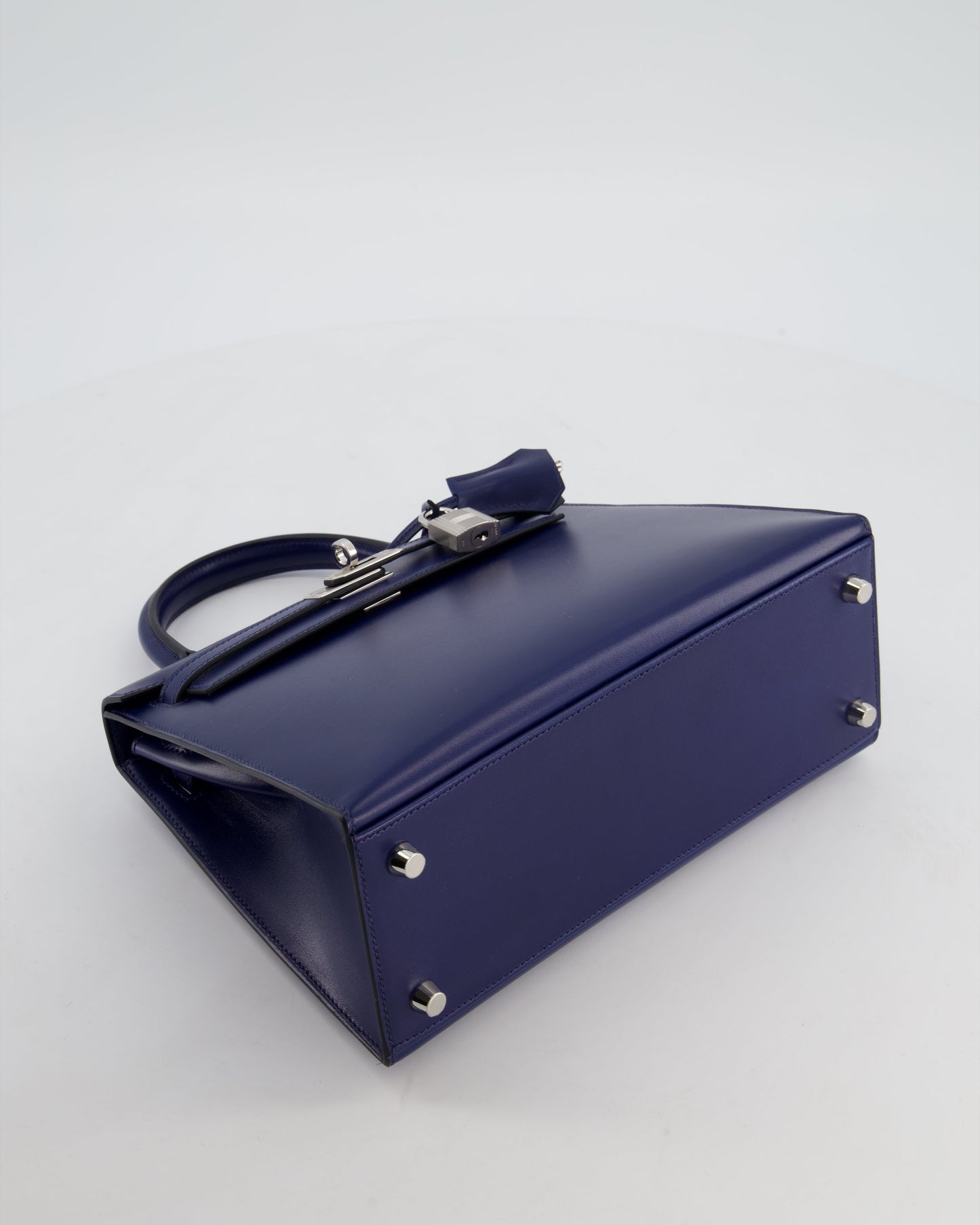 *RARE* Hermes Kelly 25 Sellier Bag in Bleu Saphir Box Leather with Palladium Hardware