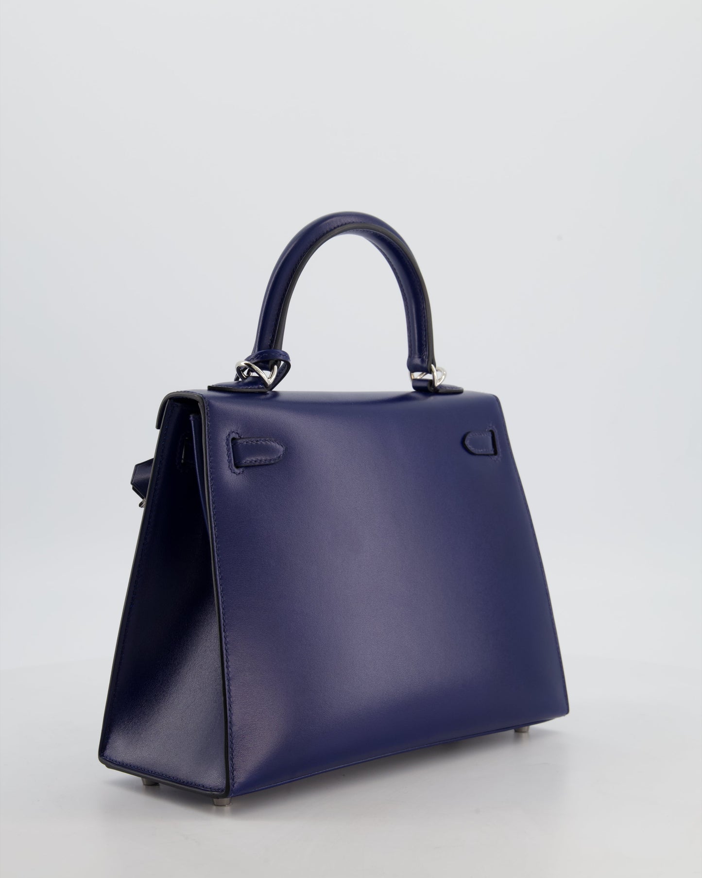 *RARE* Hermes Kelly 25 Sellier Bag in Bleu Saphir Box Leather with Palladium Hardware