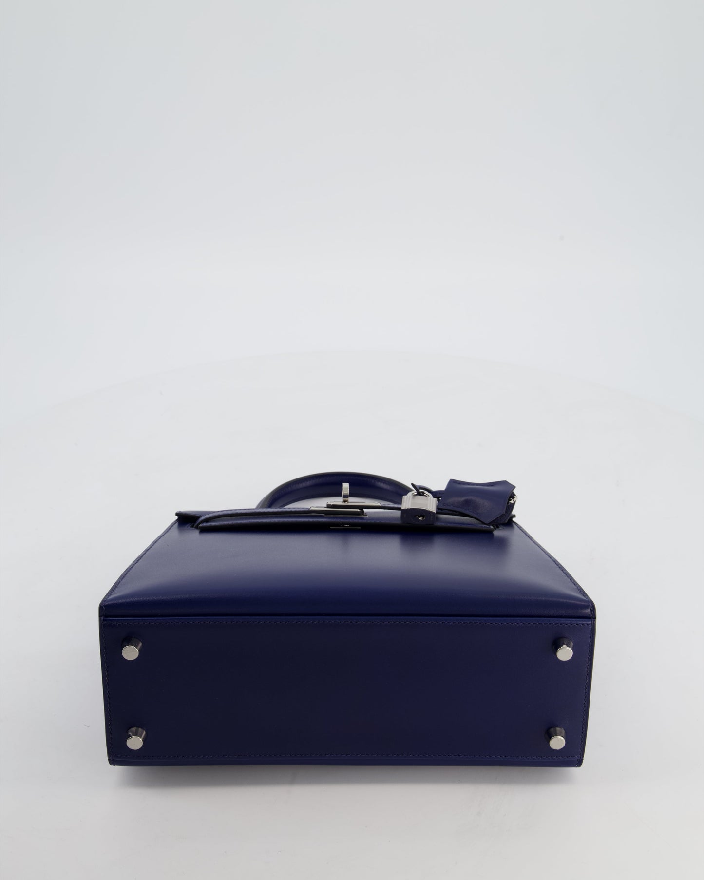 *RARE* Hermes Kelly 25 Sellier Bag in Bleu Saphir Box Leather with Palladium Hardware