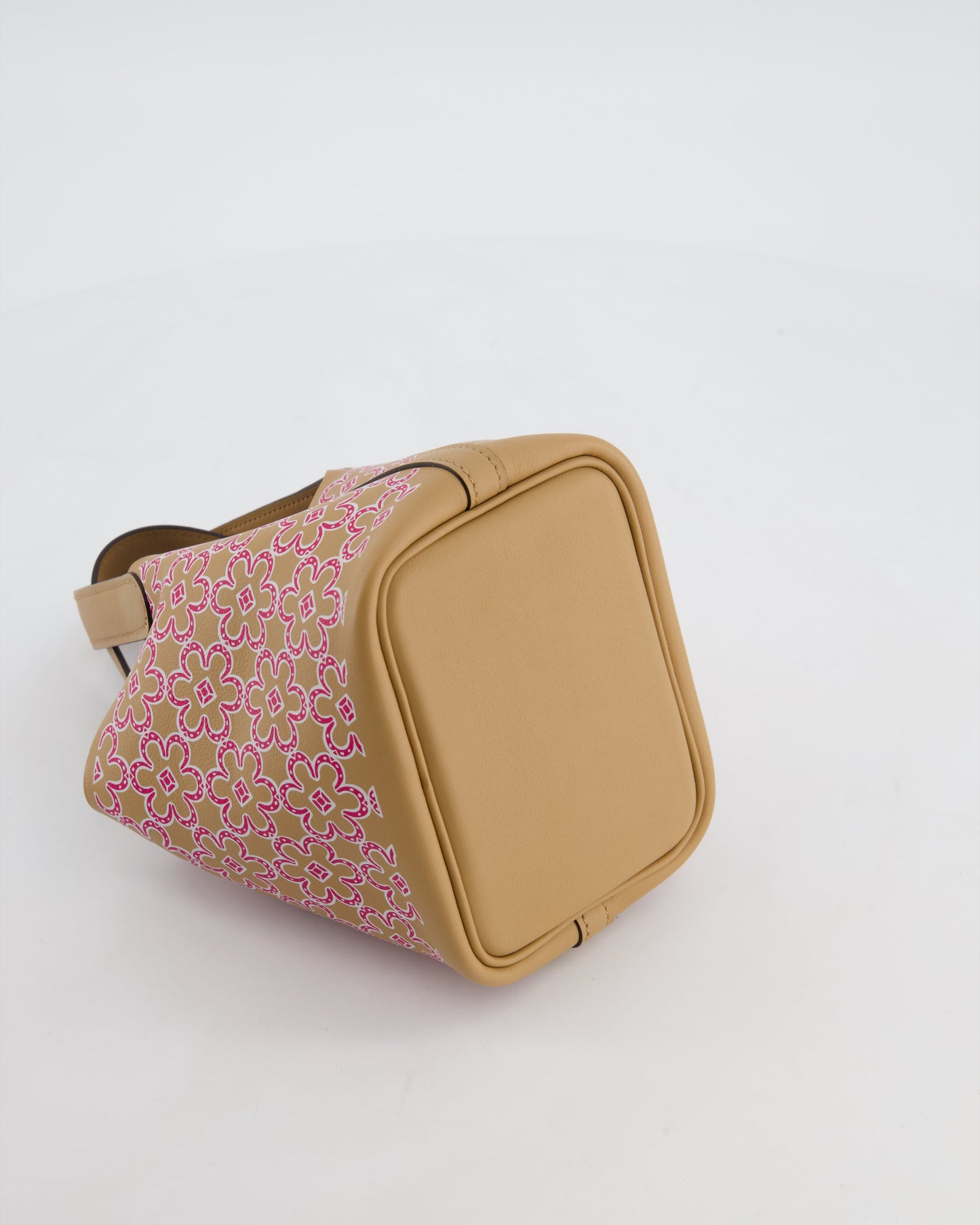 Hermes Micro Picotin 14 Lucky Daisy Bag in Blanc, Chai & Framboise Swift Leather with Palladium Hardware