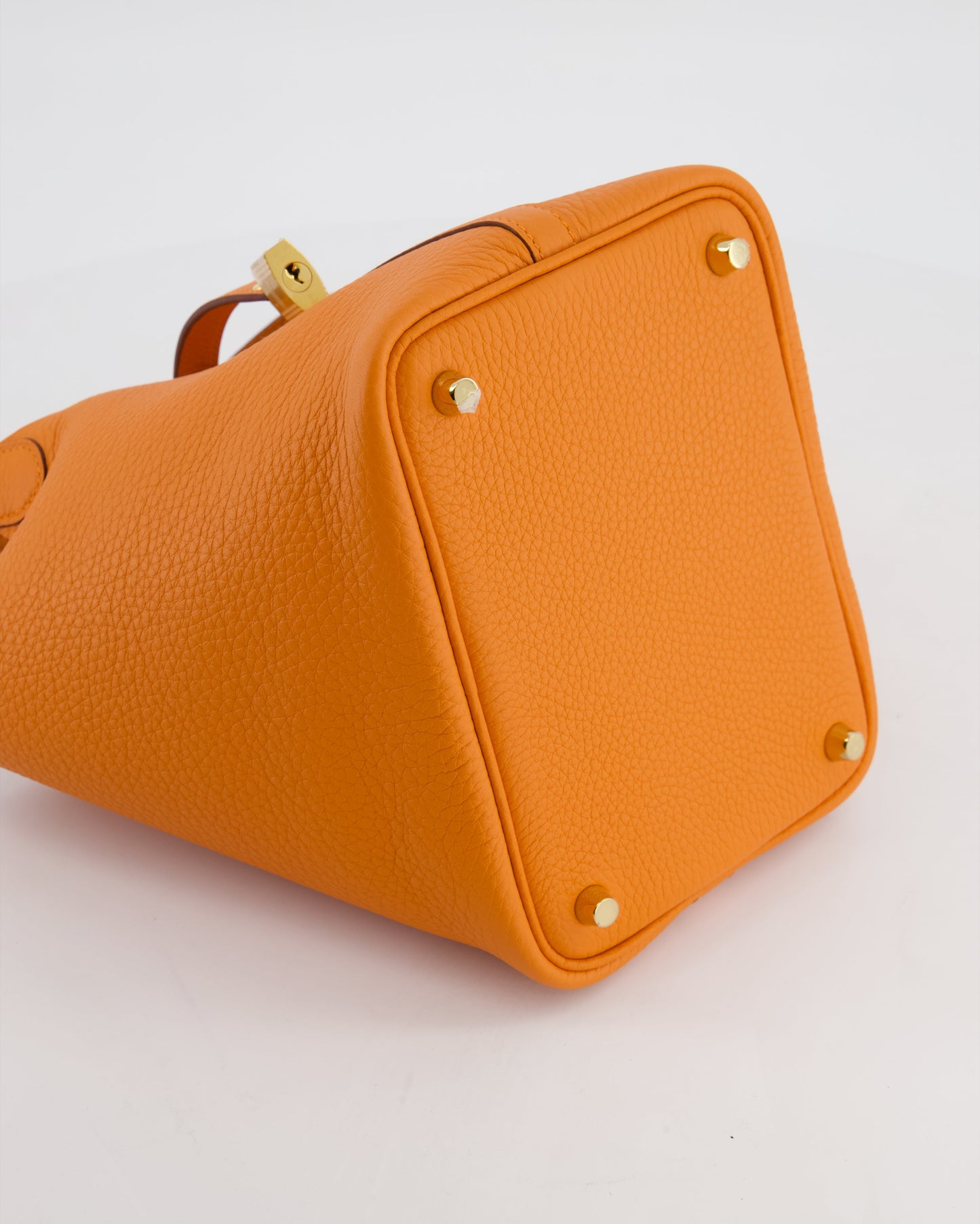 *HOT & RARE* Hermes Picotin Lock 18 Bag in Orange H Taurillon Clemence Leather with Gold Hardware