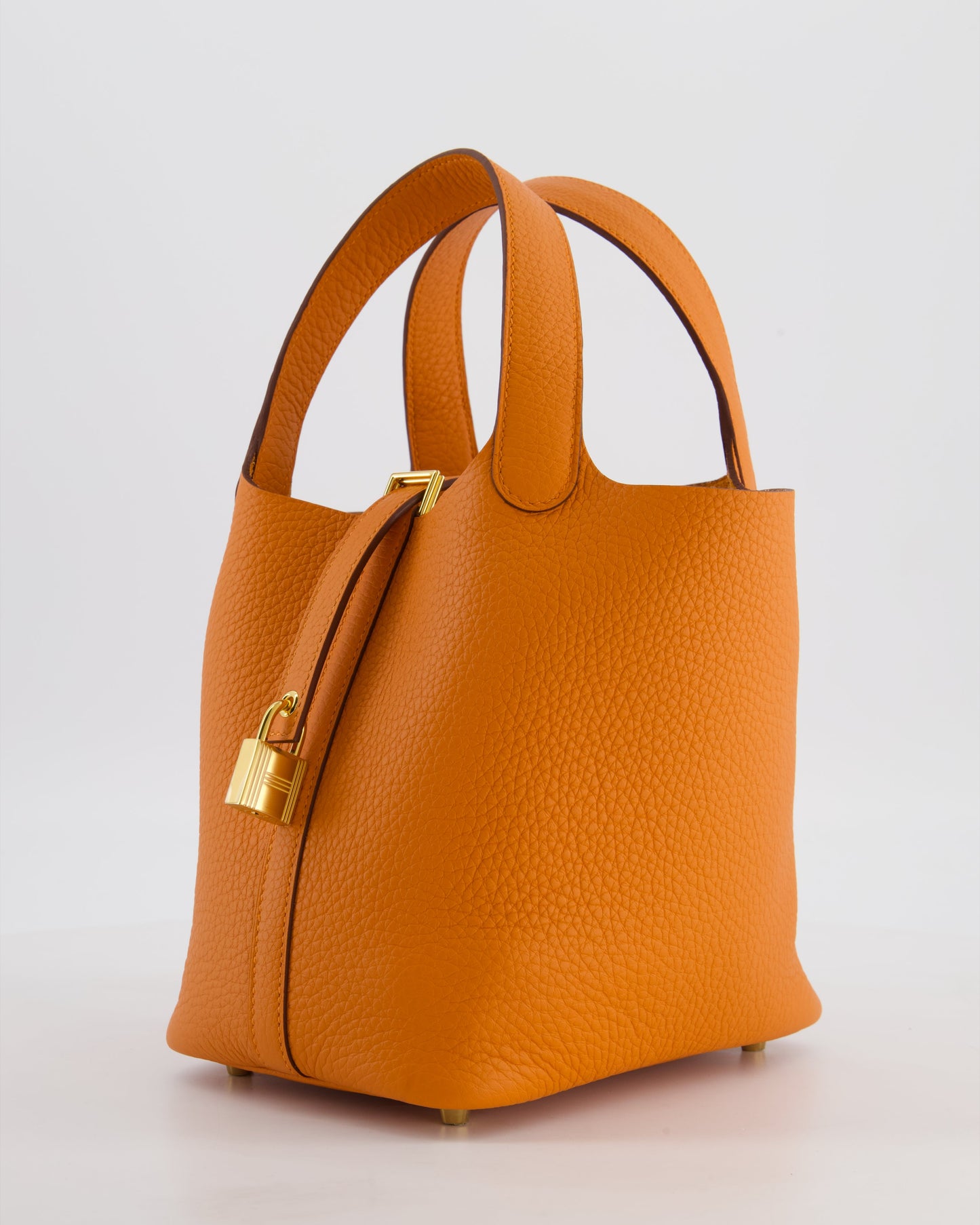 *HOT & RARE* Hermes Picotin Lock 18 Bag in Orange H Taurillon Clemence Leather with Gold Hardware