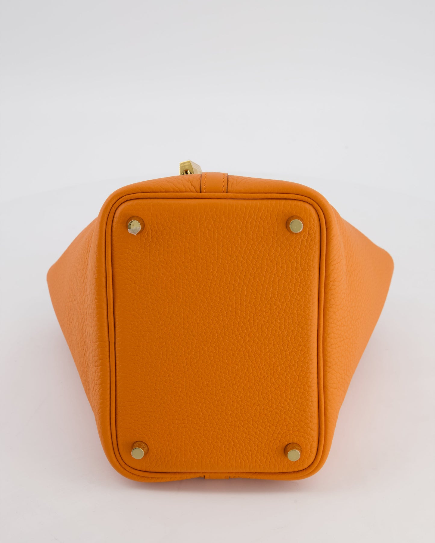 *HOT & RARE* Hermes Picotin Lock 18 Bag in Orange H Taurillon Clemence Leather with Gold Hardware