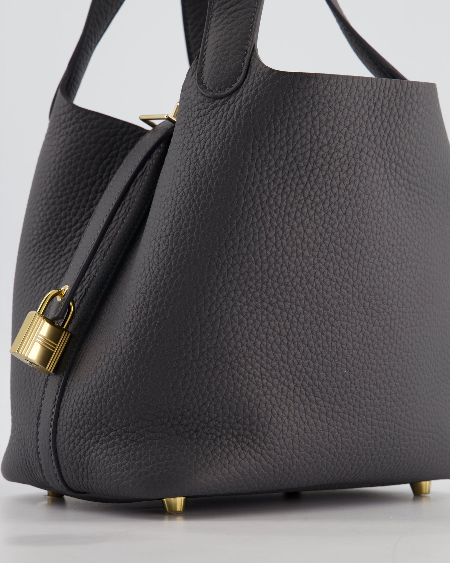 Hermes Picotin Lock 18 Bag in Ardoise Clemence Leather with Permabrass Hardware