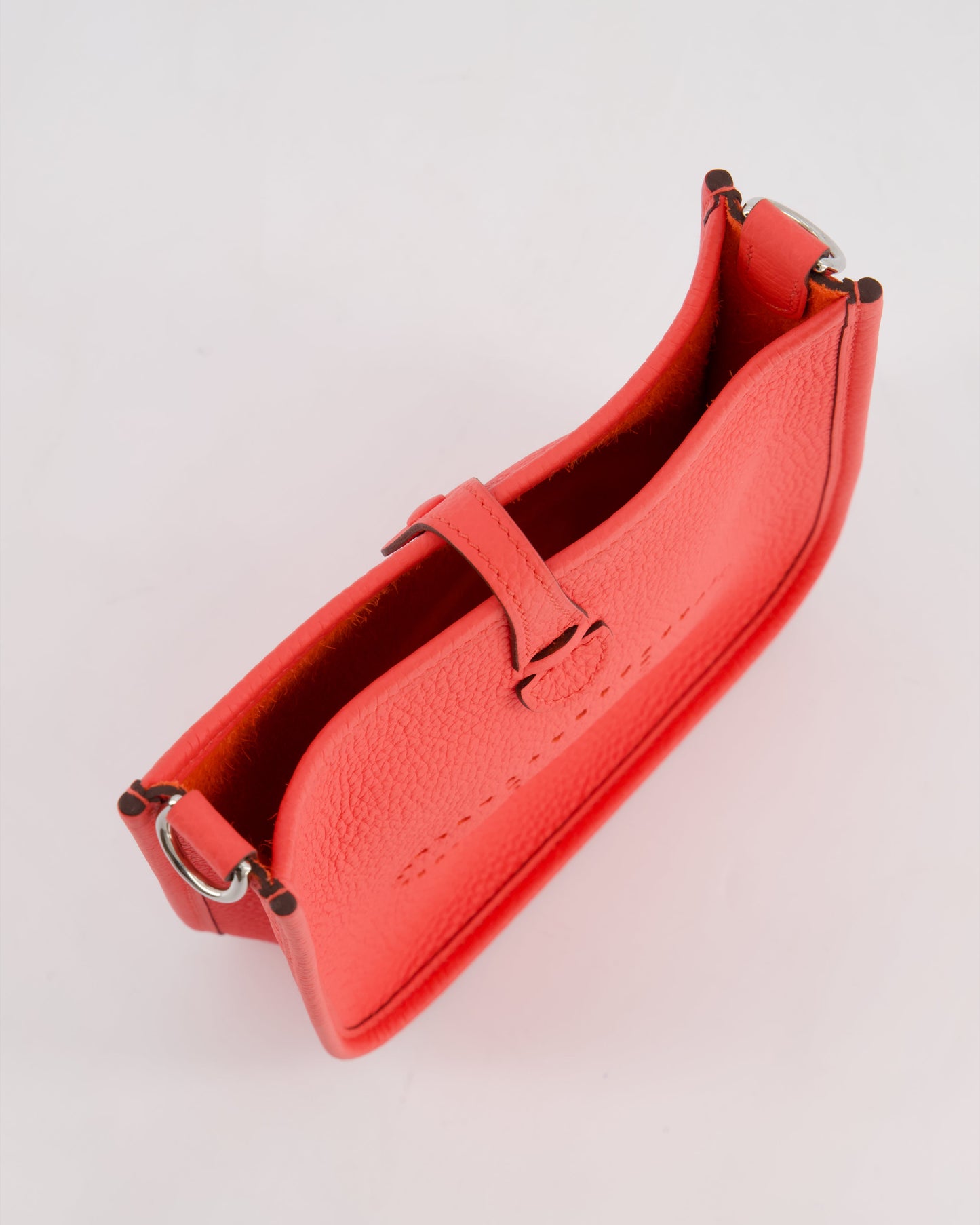 Hermes Mini Evelyne Bag in Rose Texas Clemence Leather with Palladium Hardware