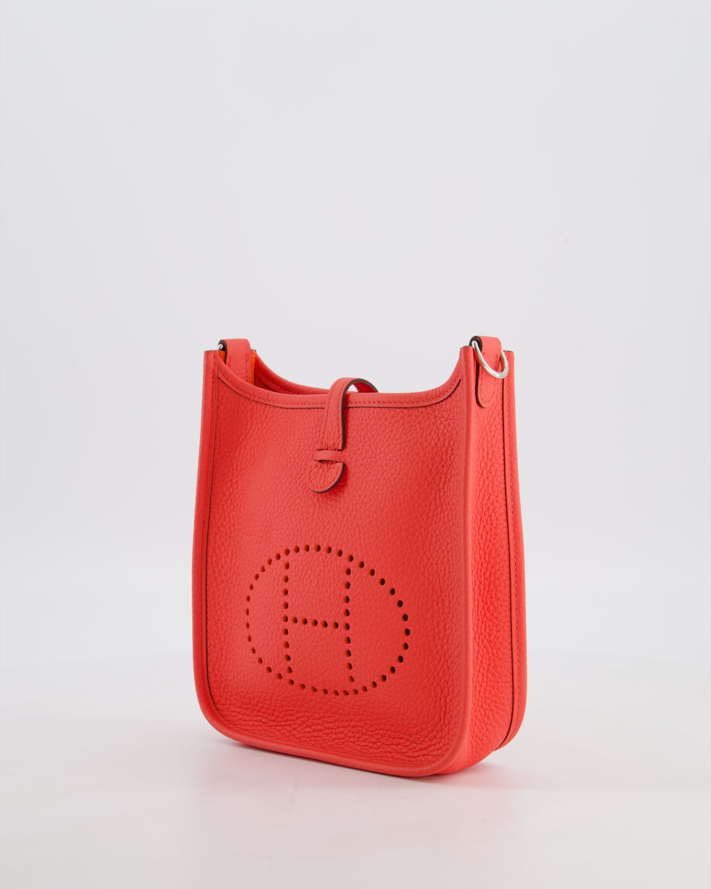 Hermes Mini Evelyne Bag in Rose Texas Clemence Leather with Palladium Hardware