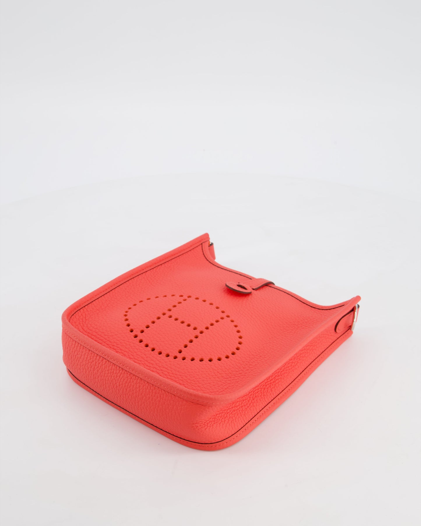 Hermes Mini Evelyne Bag in Rose Texas Clemence Leather with Palladium Hardware