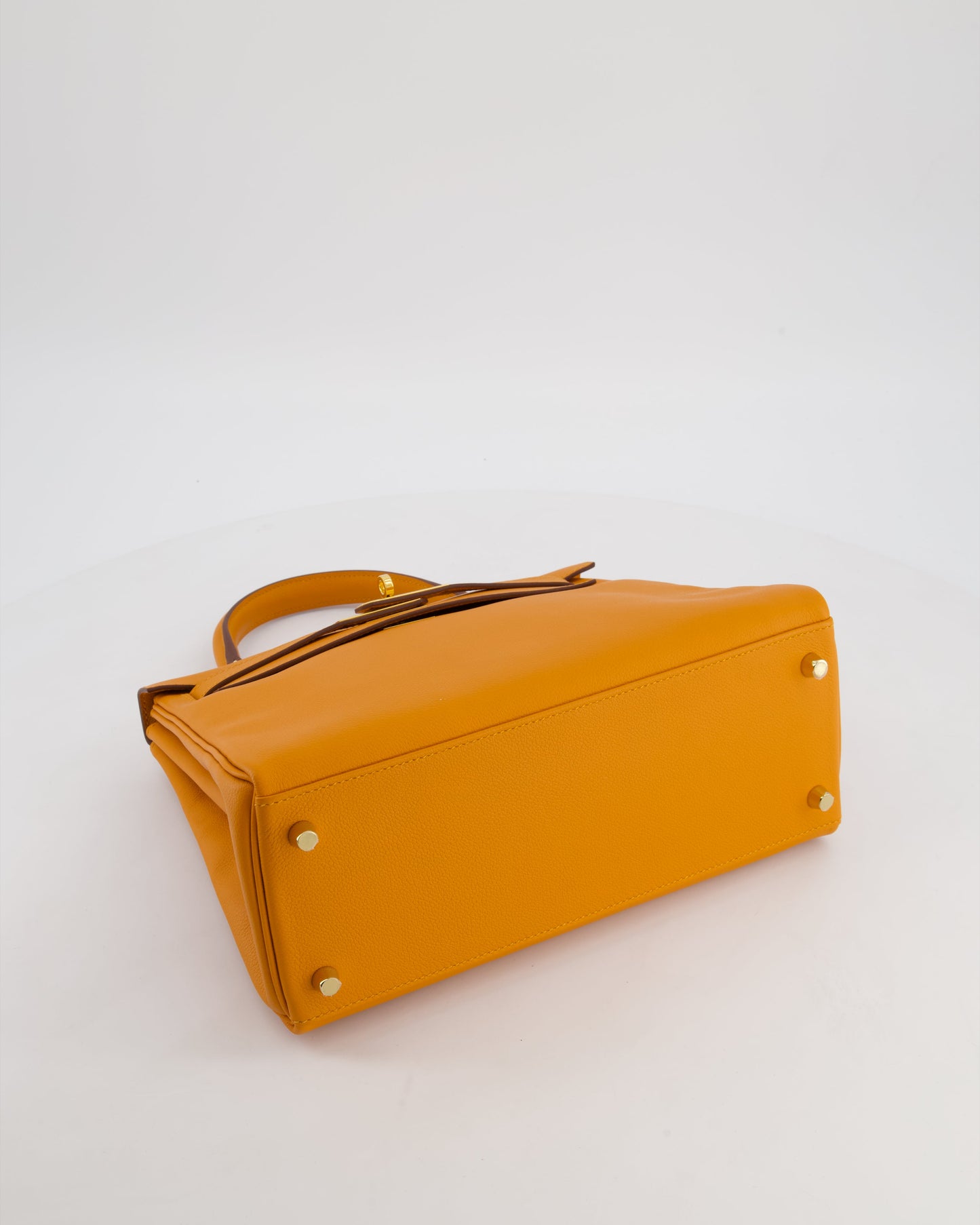 Hermes Kelly 28 Retourne Bag in Abricot Evercolor Leather with Gold Hardware