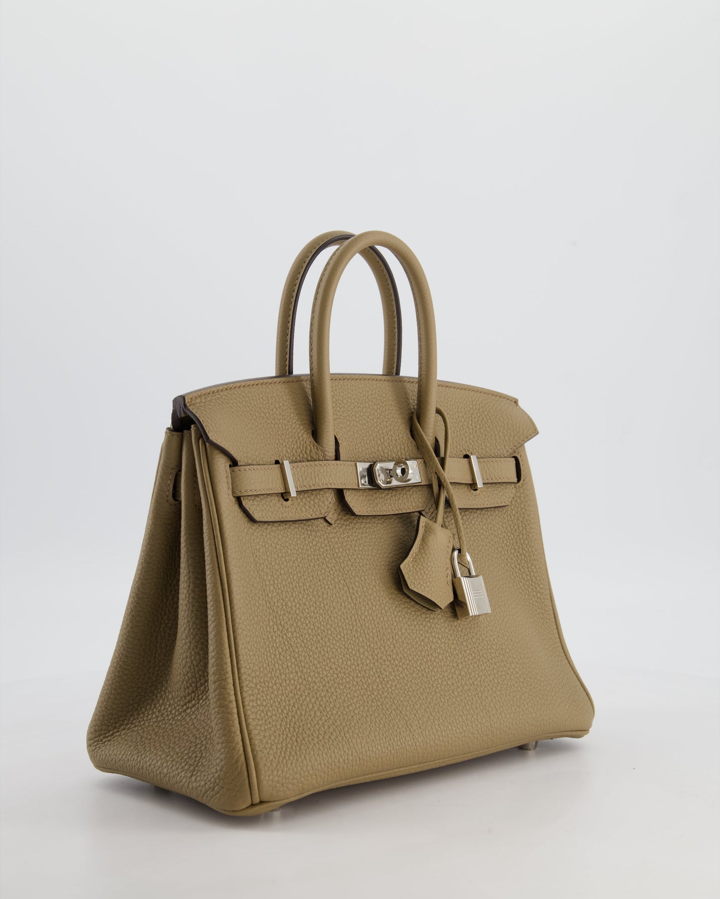 Hermes Birkin 25 Retourne Bag in Beige Marfa Togo Leather with Palladium Hardware