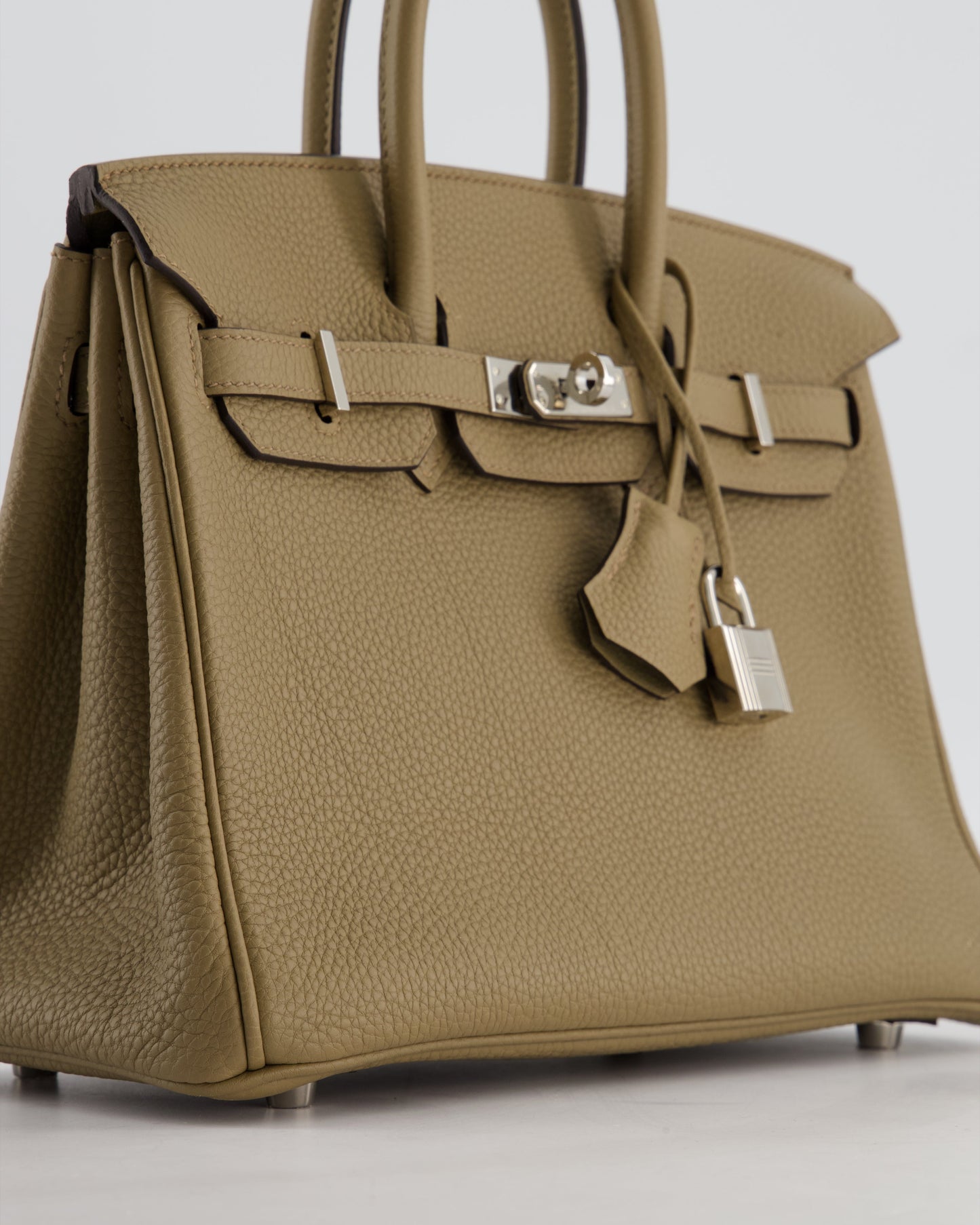 Hermes Birkin 25 Retourne Bag in Beige Marfa Togo Leather with Palladium Hardware