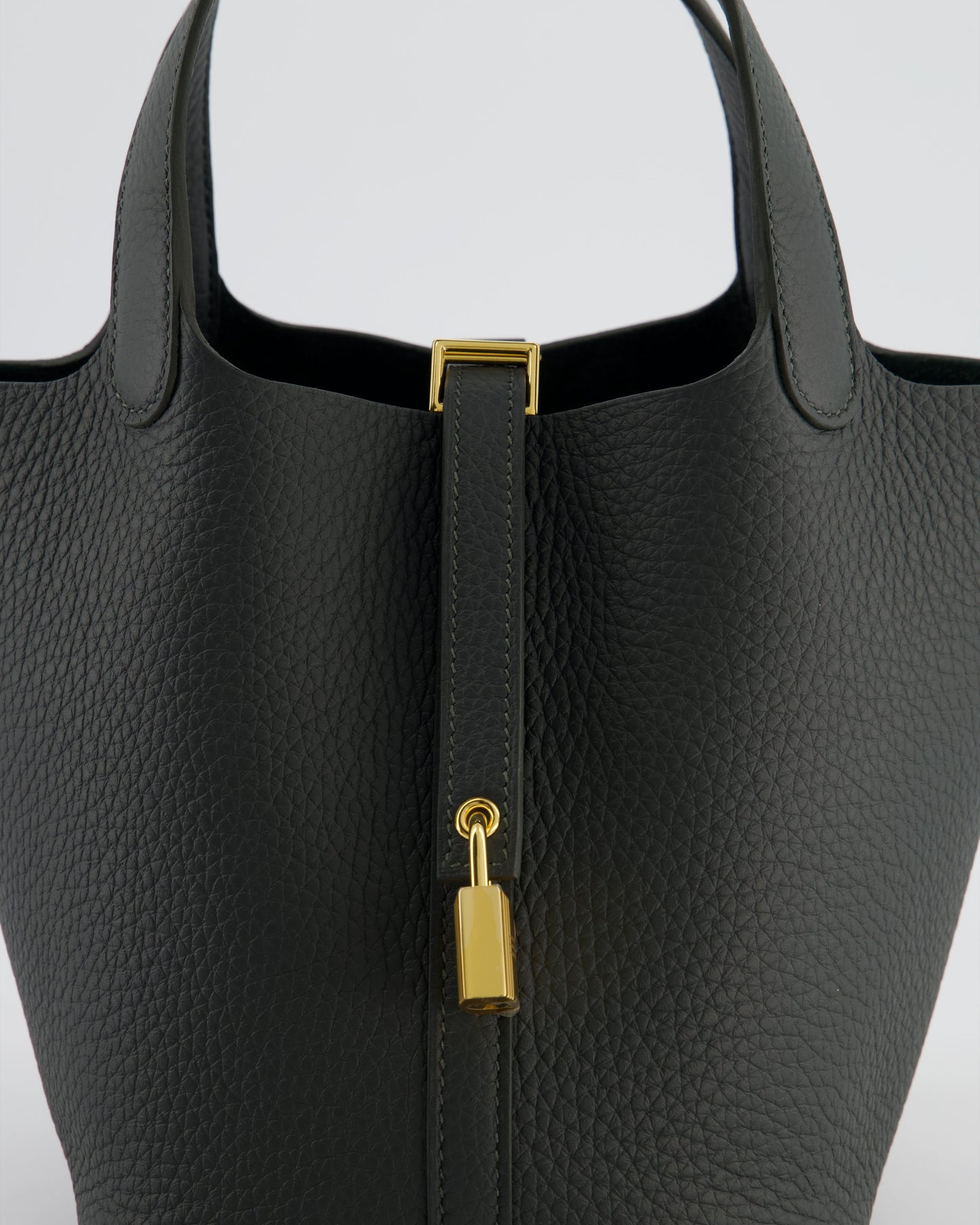 Hermes Picotin Lock 18 Bag in Vert Mangrove Clemence Leather with Permabrass Hardware