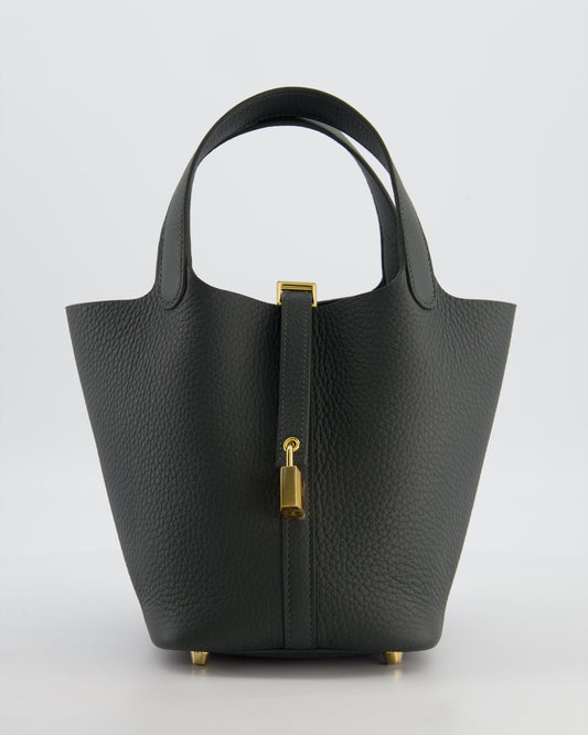 Hermes Picotin Lock 18 Bag in Vert Mangrove Clemence Leather with Permabrass Hardware
