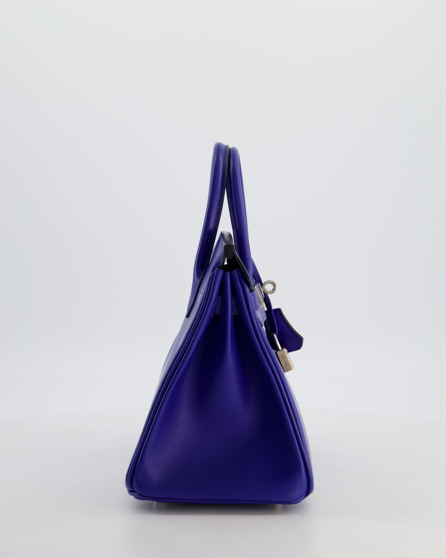 Hermes Birkin 25 Retourne Bag in Blue Electrique Tadelakt Leather with Palladium Hardware