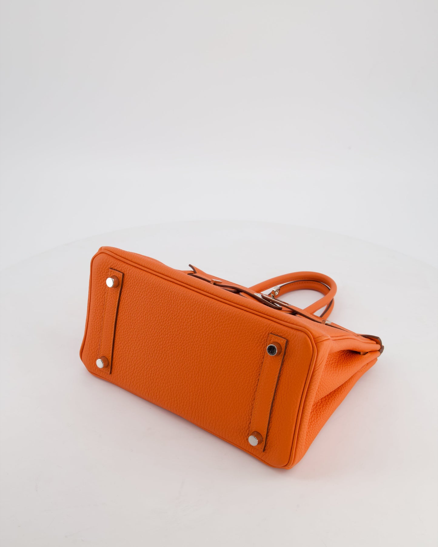 Hermes Birkin 25 Retourne Bag in Feu Togo Leather with Palladium Hardware
