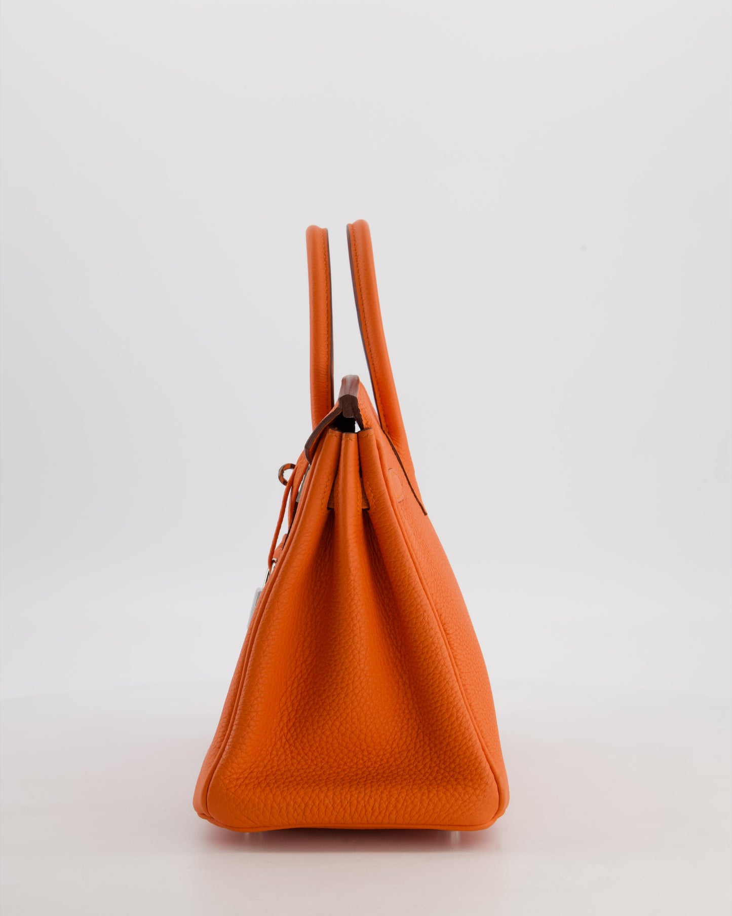 Hermes Birkin 25 Retourne Bag in Feu Togo Leather with Palladium Hardware