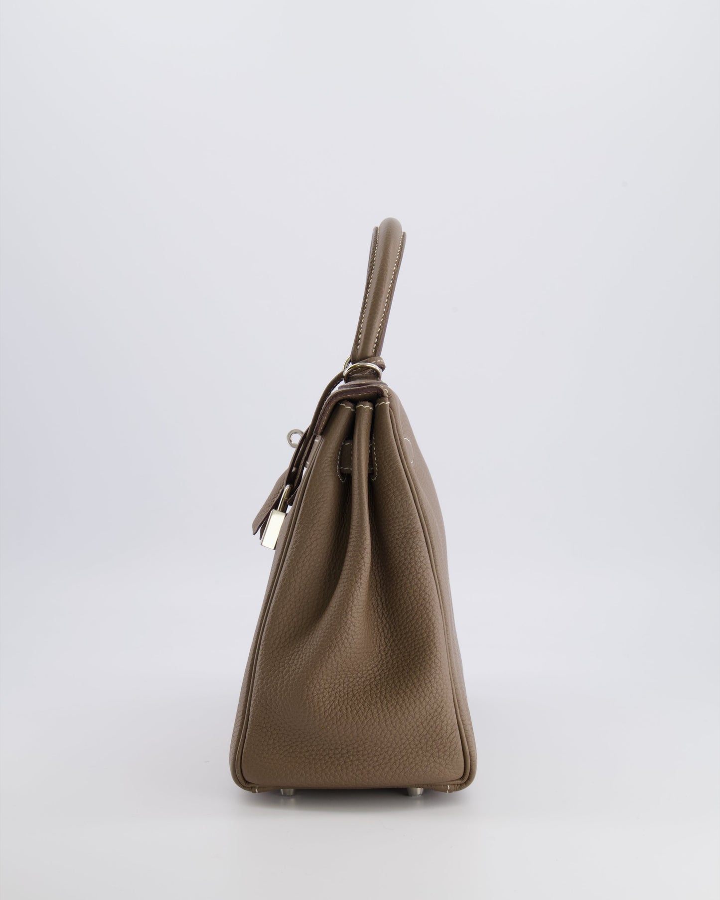 Hermes Kelly 28 Retourne Bag in Etoupe Togo Leather with Palladium Hardware