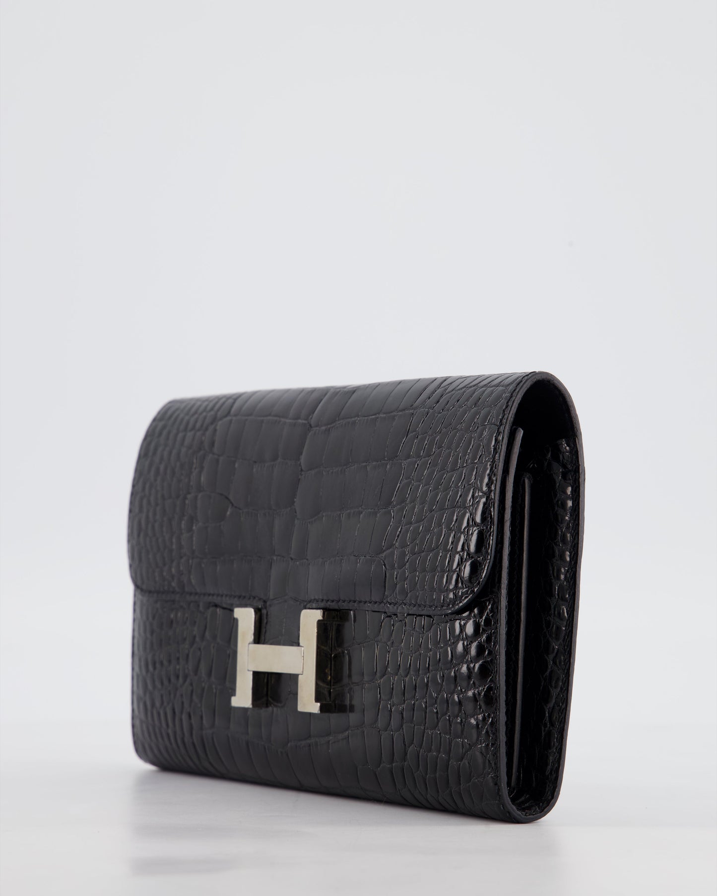 Hermes Constance Wallet in Noir Alligator with Palladium Hardware