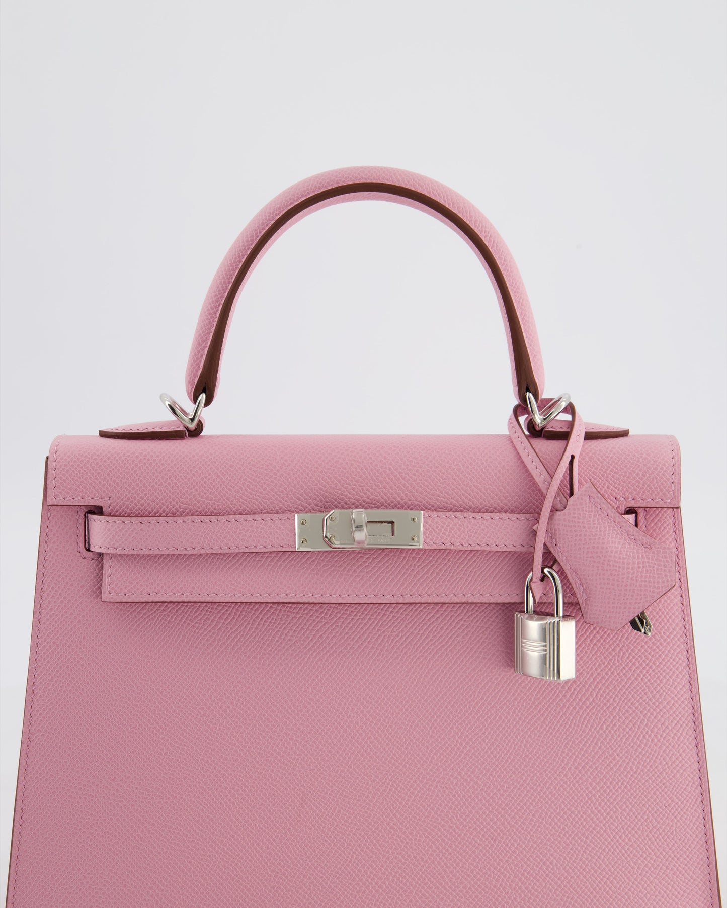 *SUPER HOT & RARE* Hermes Kelly 25 Sellier Bag in Mauve Sylvestre Epsom Leather with Palladium Hardware