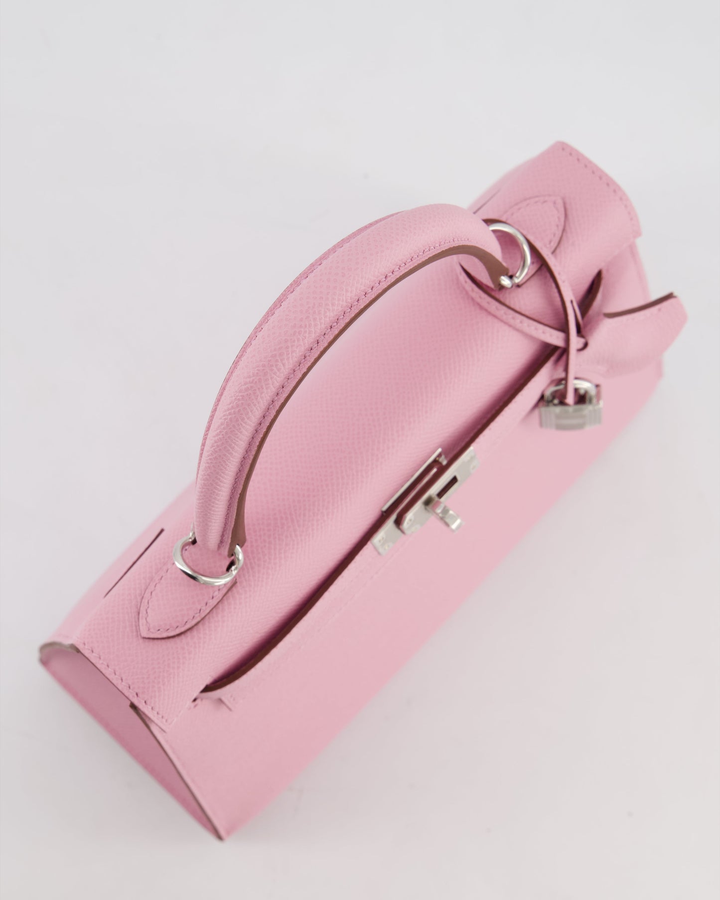 *SUPER HOT & RARE* Hermes Kelly 25 Sellier Bag in Mauve Sylvestre Epsom Leather with Palladium Hardware