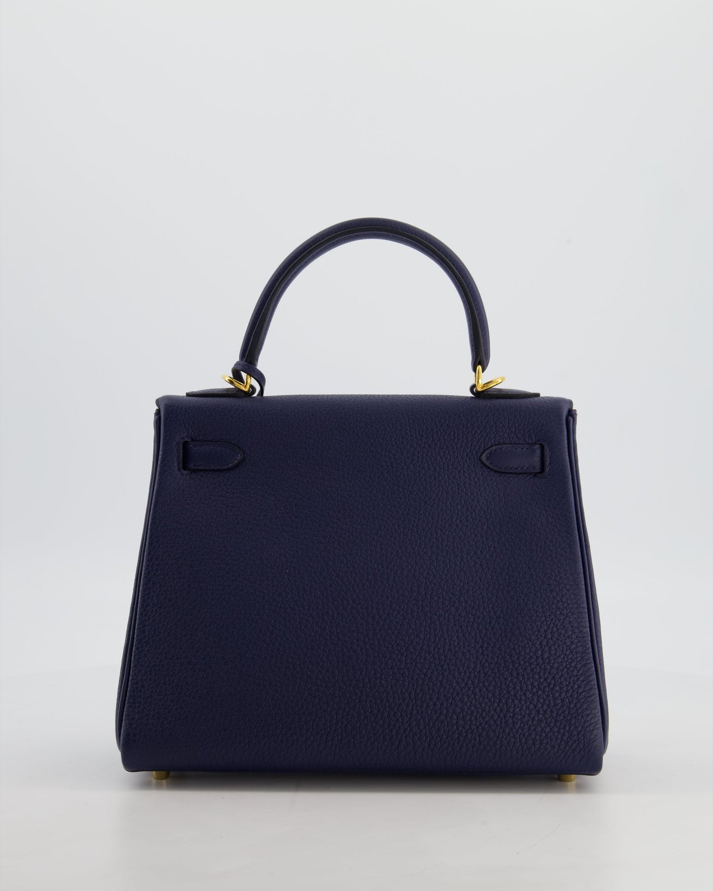 Hermes Kelly 25 Retourne Bag in Bleu Navy Togo Leather Bleu with Gold Hardware