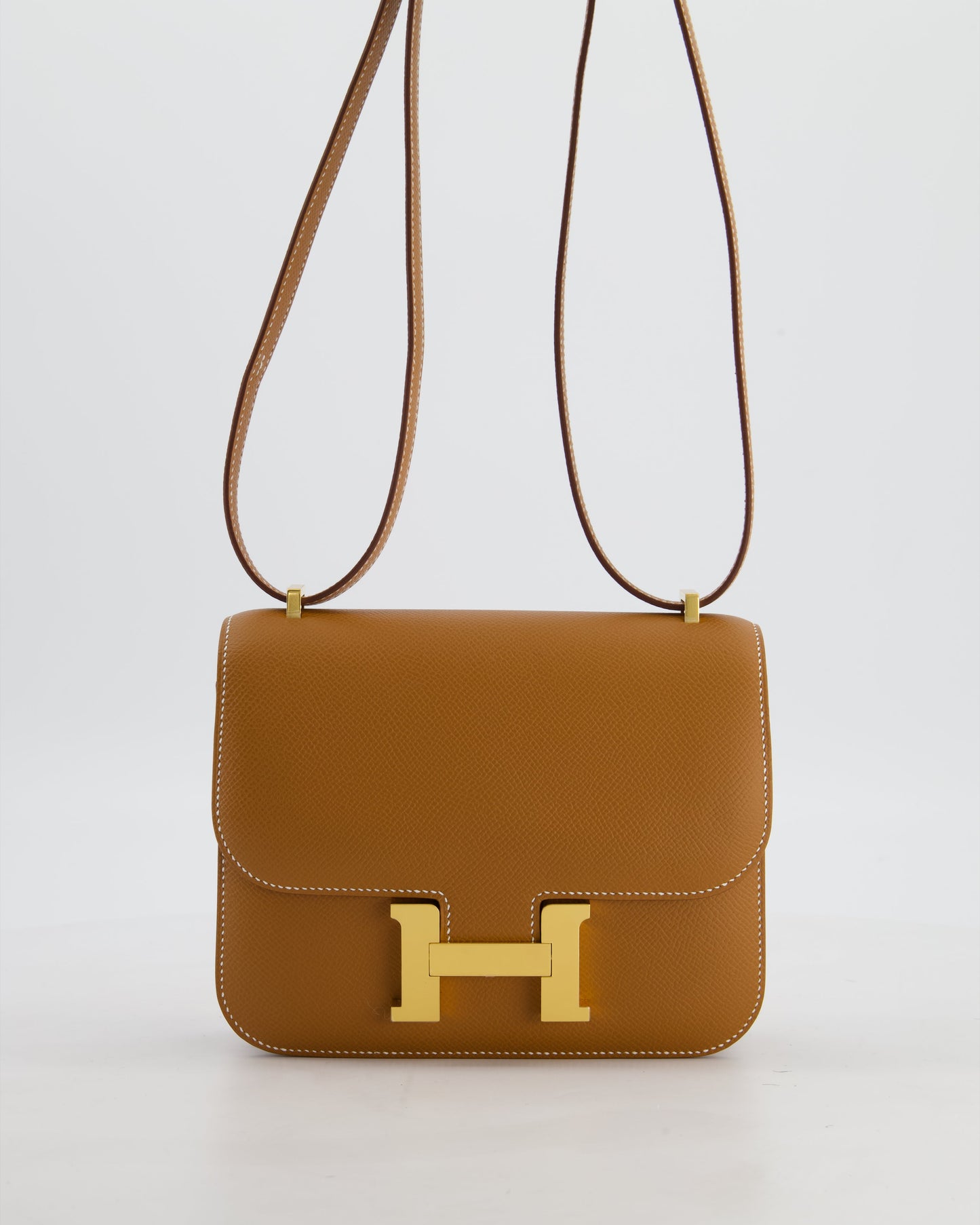 Hermes Mini Constance III Miroir 18 Bag in Gold Epsom Leather with Gold Hardware