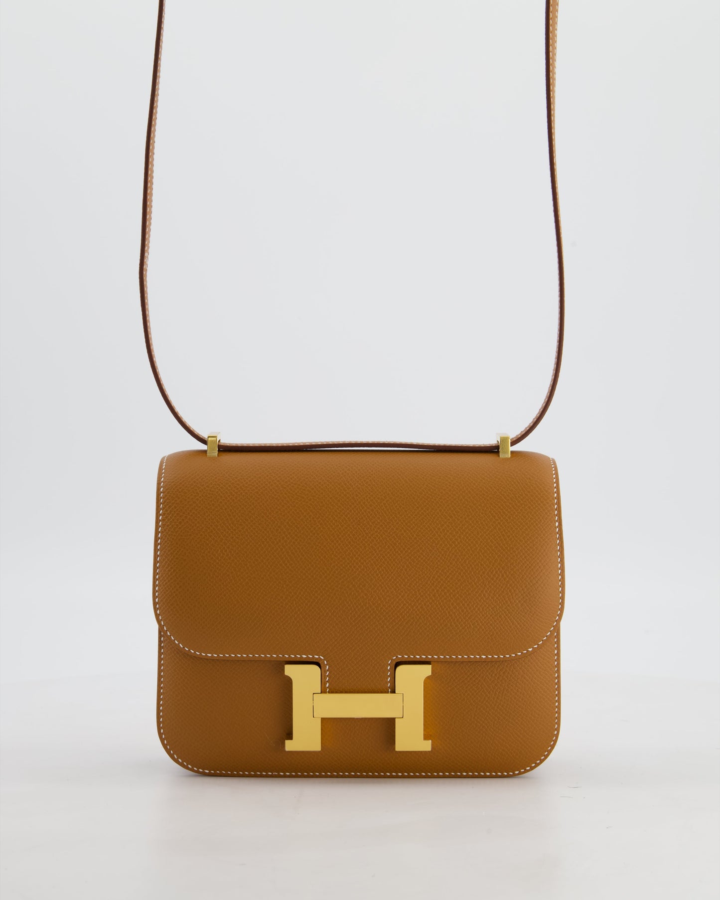 Hermes Mini Constance III Miroir 18 Bag in Gold Epsom Leather with Gold Hardware