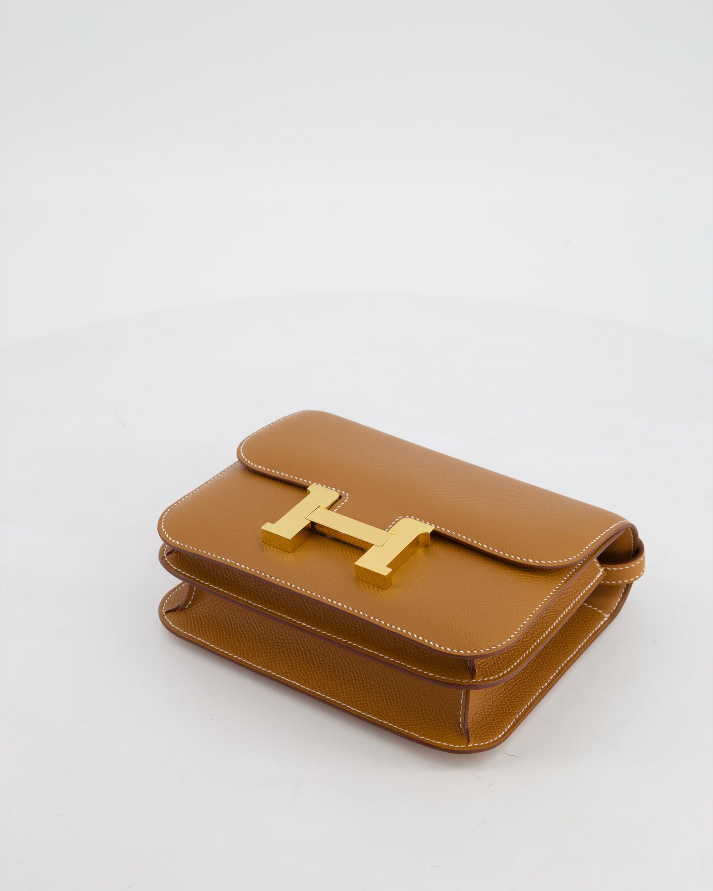 Hermes Mini Constance III Miroir 18 Bag in Gold Epsom Leather with Gold Hardware