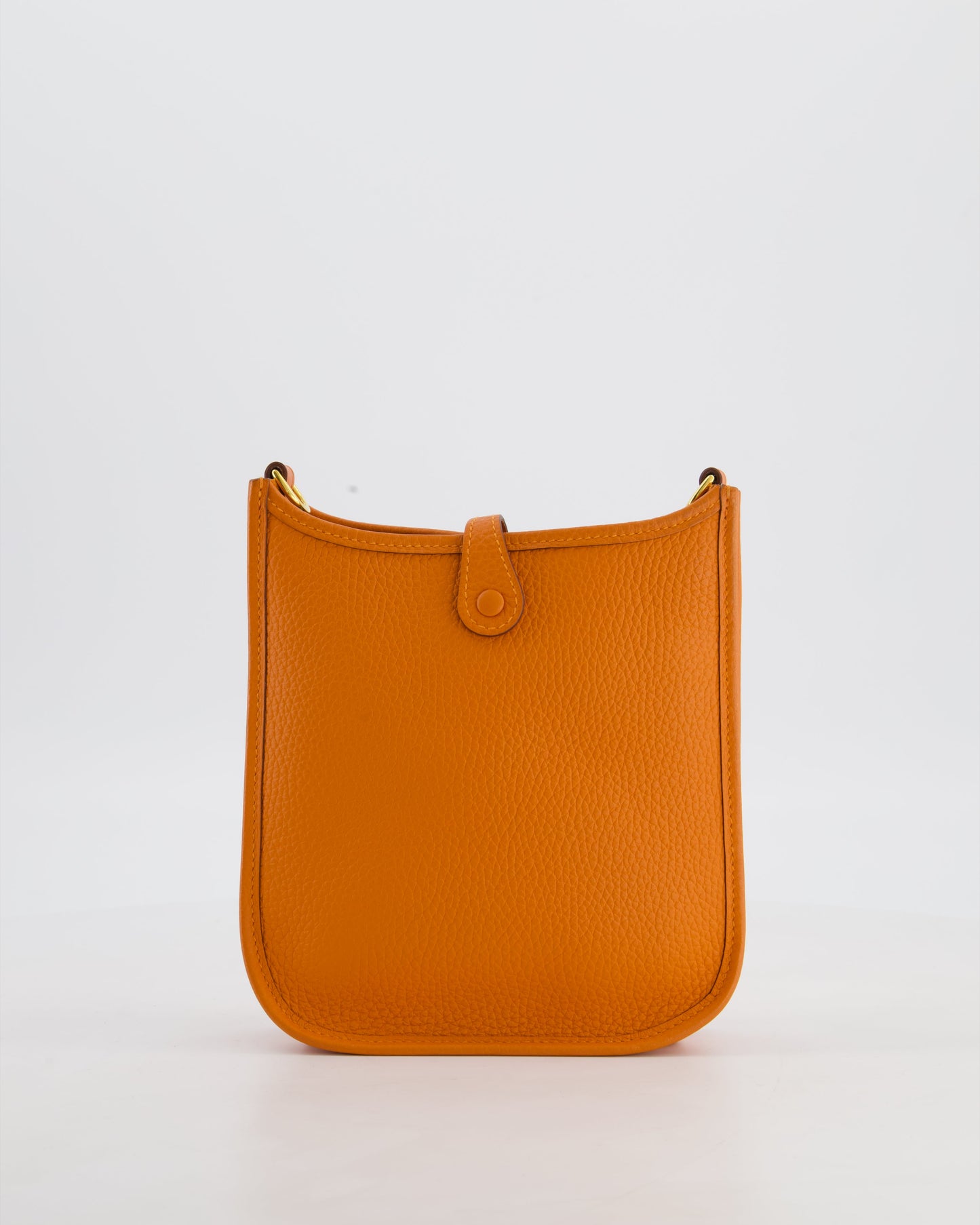 Hermes Mini Evelyne Bag in Orange Clemence Leather with Gold Hardware