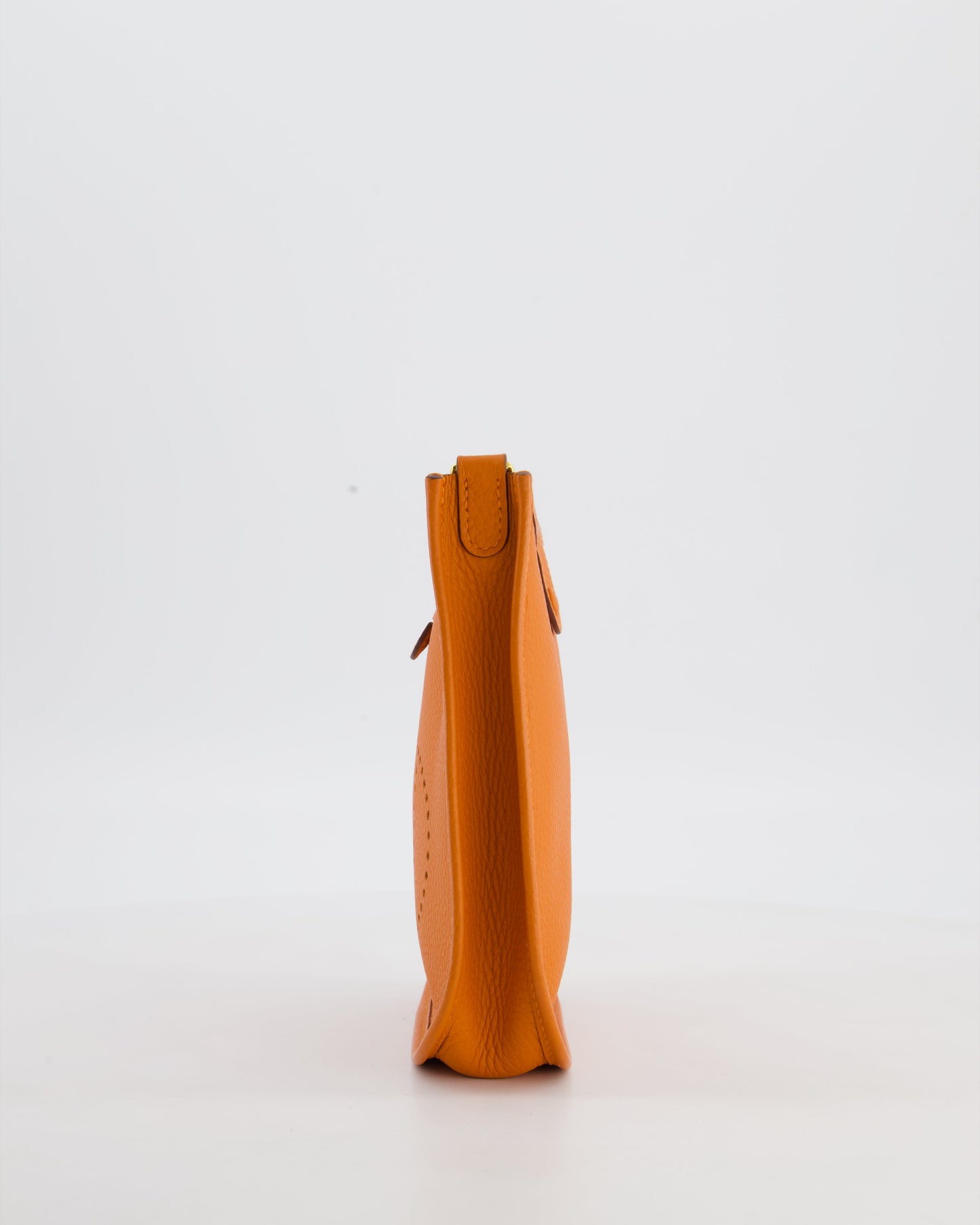 Hermes Mini Evelyne Bag in Orange Clemence Leather with Gold Hardware