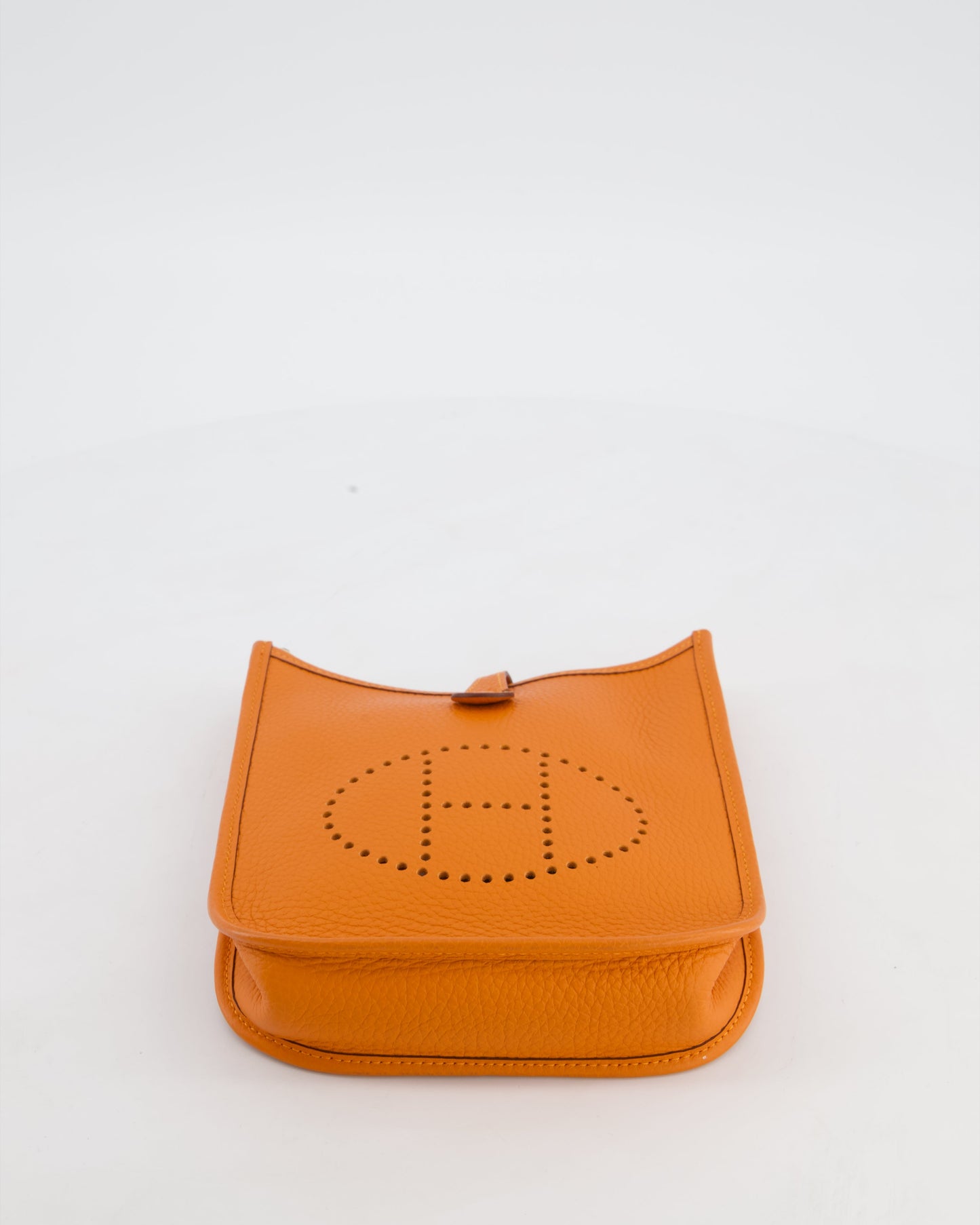 Hermes Mini Evelyne Bag in Orange Clemence Leather with Gold Hardware