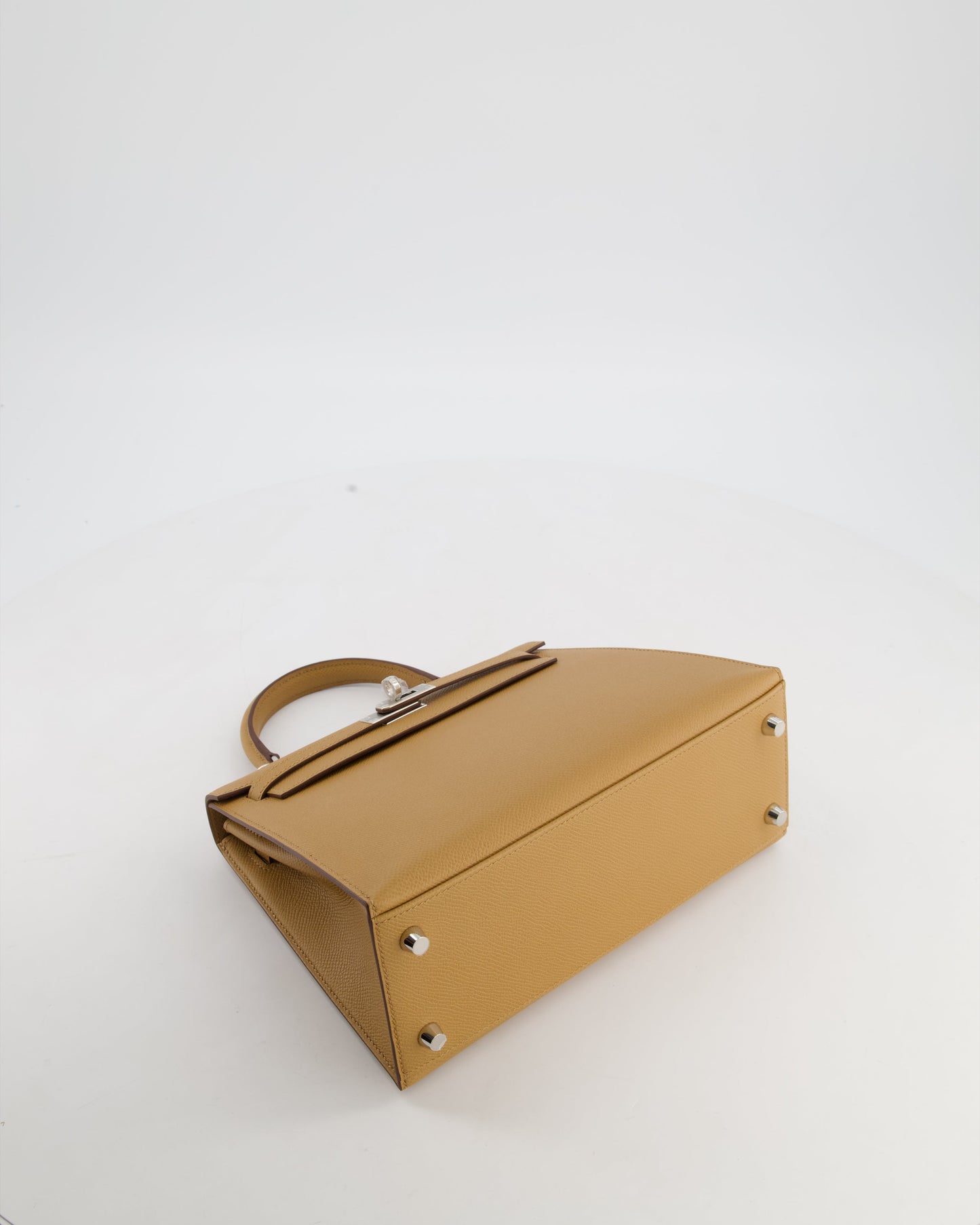 Hermes Kelly 25 Sellier Bag in Biscuit Epsom Leather with Palladium Hardware